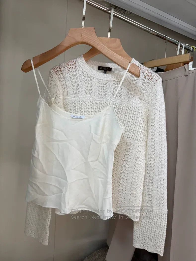 Loro Piana Loro Piana Cream-style cashmere crochet sweater two-piece Size XXS / US 00 / IT 34 - 6 Thumbnail