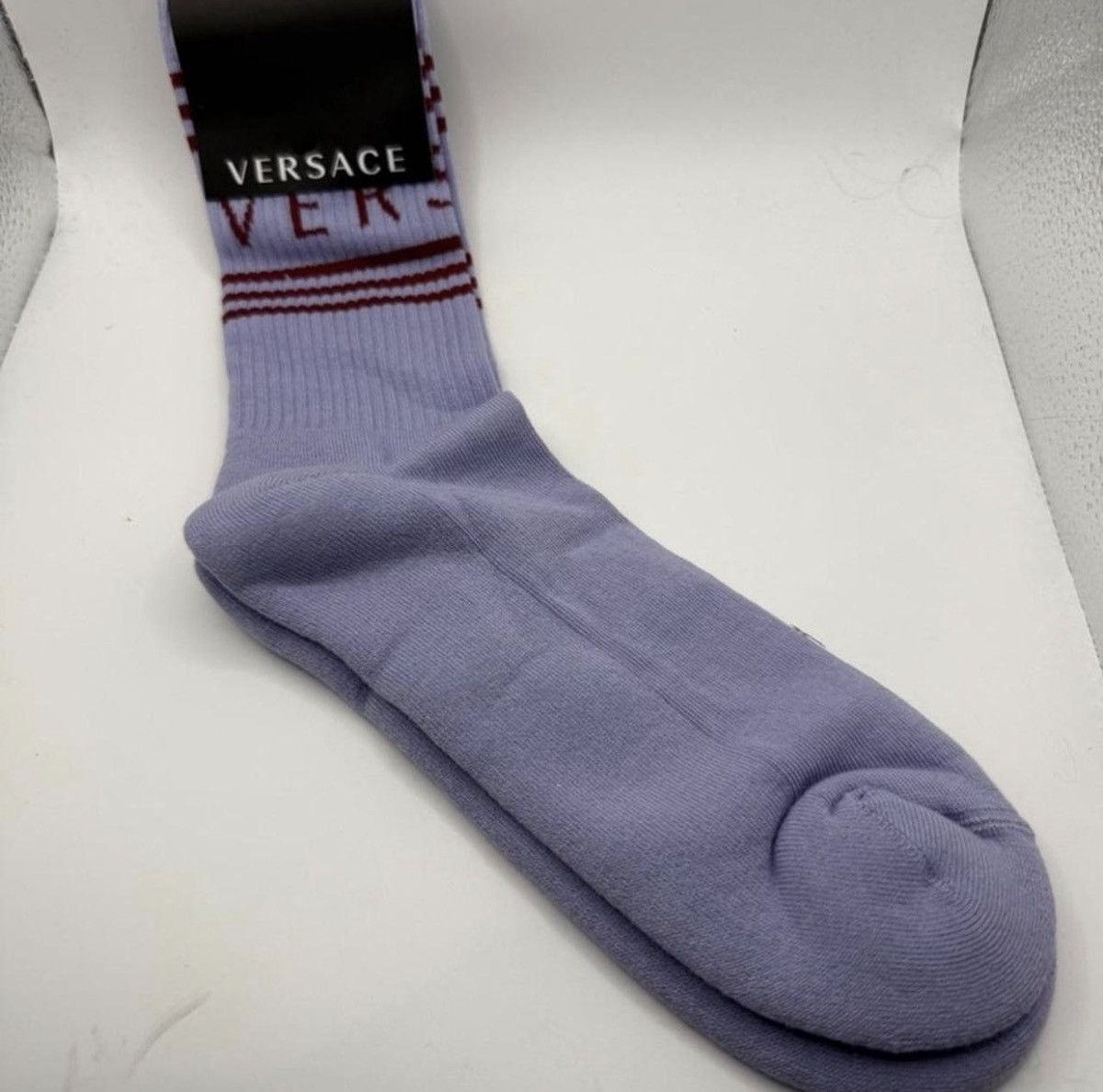 Versace Versace Lavender Logo Crew Socks Size ONE SIZE - 1 Thumbnail
