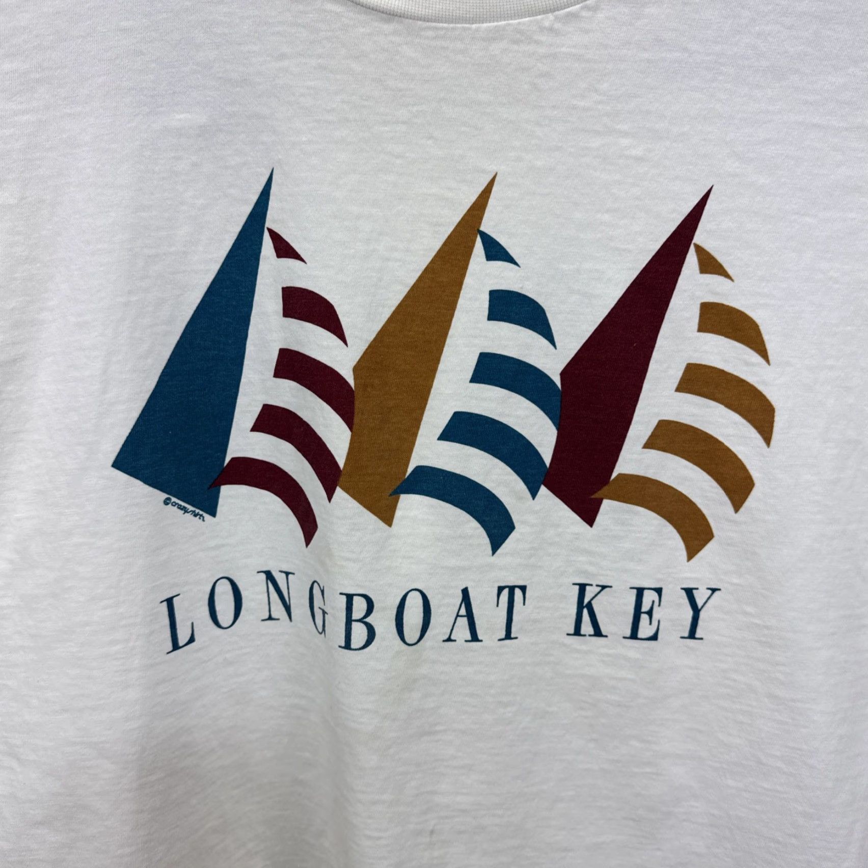 Vintage VINTAGE Crazy Shirts T-Shirt Unisex Adults White 90s Sail Boats Hawaiian Longboat Key Hawaii Graphic Print Crew Neck Short Sleeve Large Size US L / EU 52-54 / 3 - 2 Thumbnail