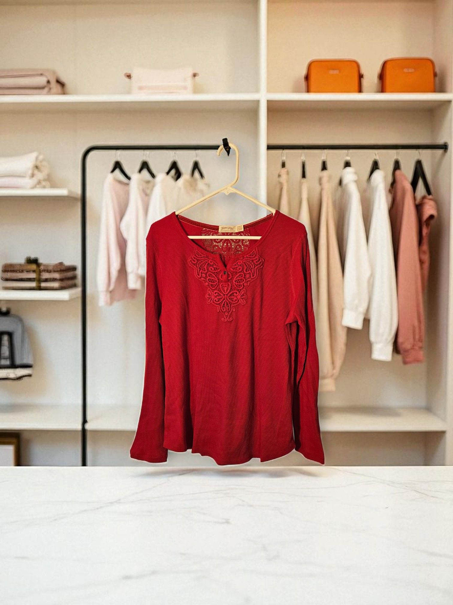 Faded Glory Faded Glory Red Size XL (16-18) Long Sleeve Top - ITEM 3332 Size XL / US 12-14 / IT 48-50 - 1 Preview