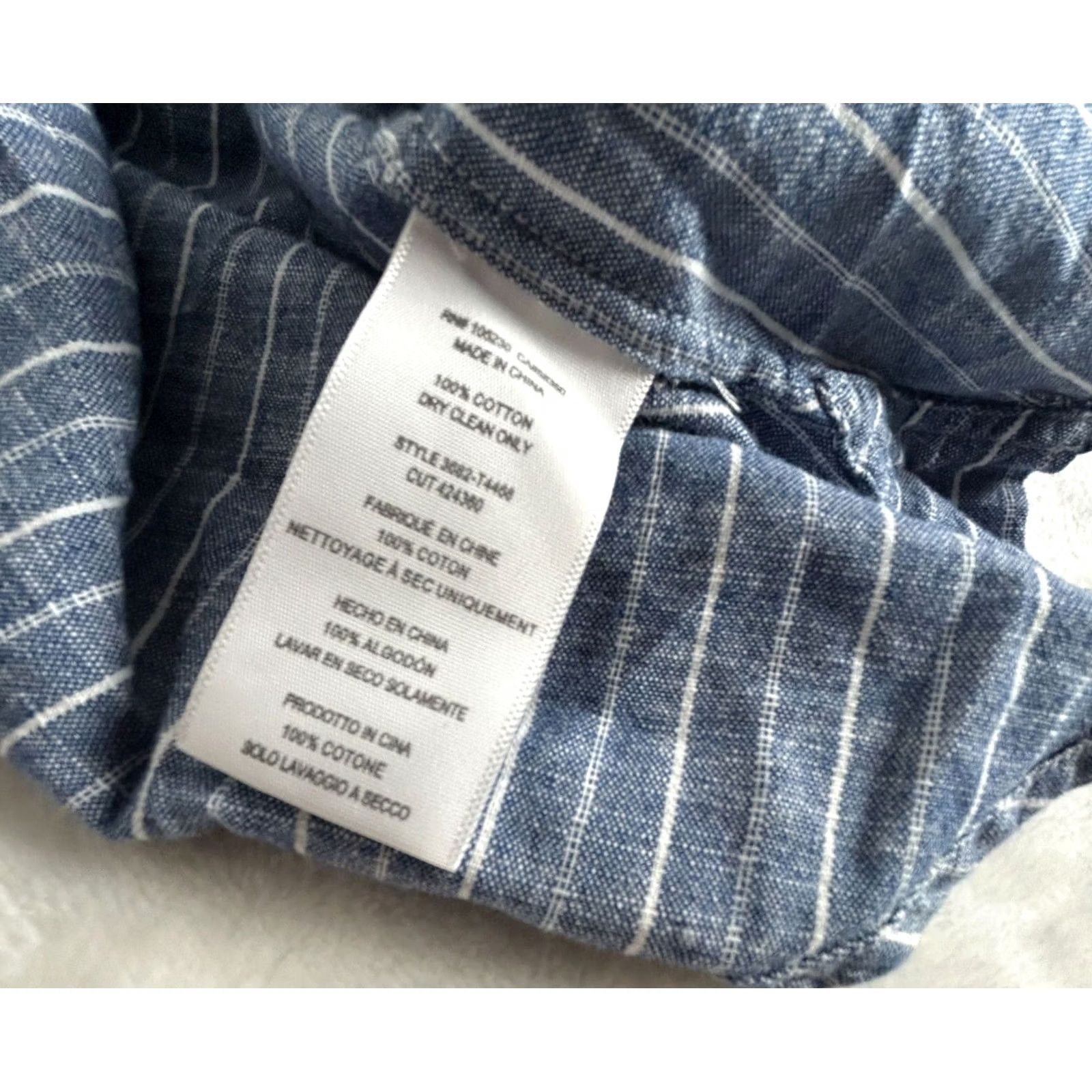 Joie Joie Blouse Medium Blue & White Striped Cotton Long Sleeve Popover Top Womens Size M / US 6-8 / IT 42-44 - 4 Thumbnail