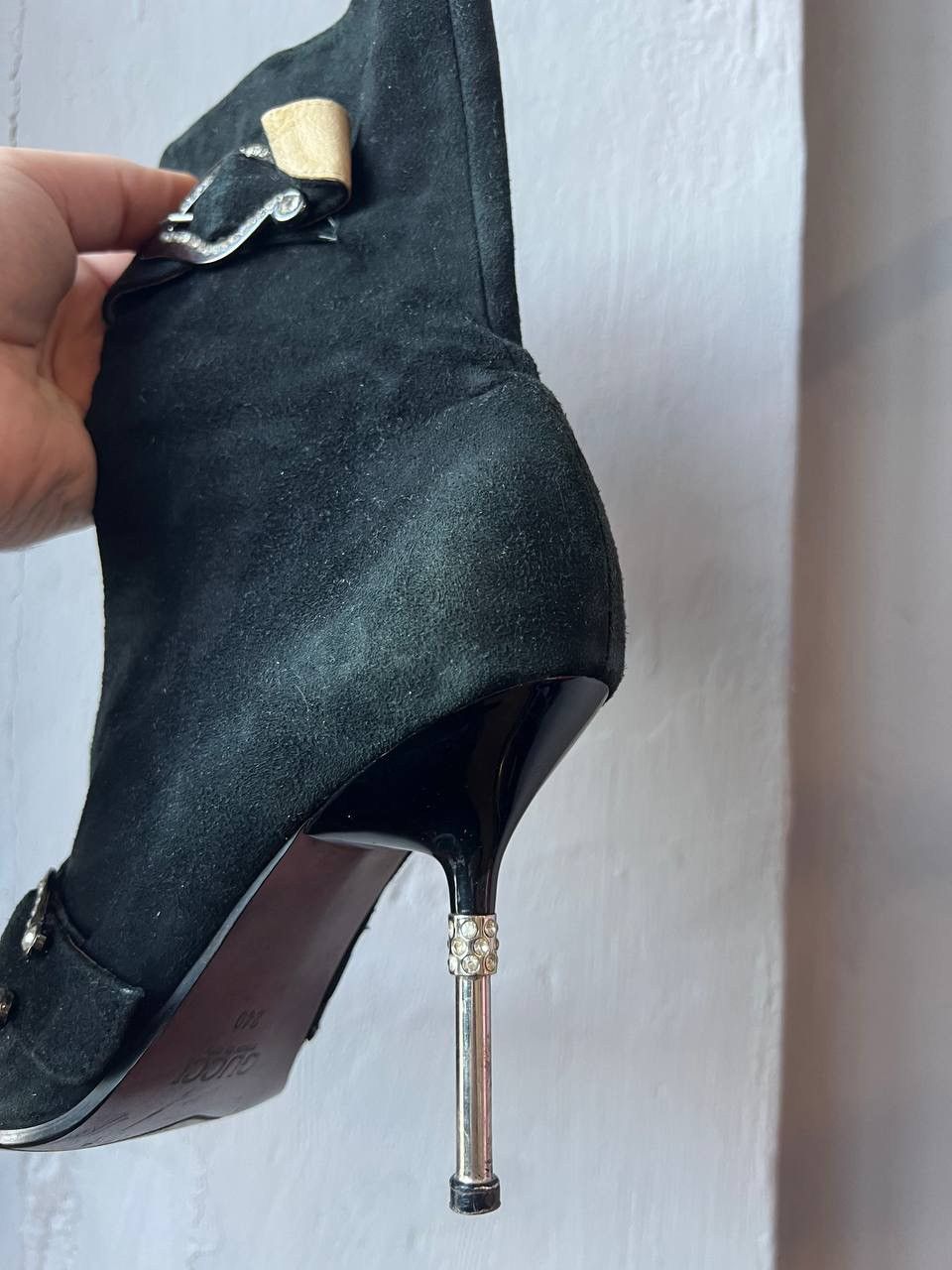 Gucci 1960/70 GUCCI MADE IN ITALY BLACK SUEDE BOOTS HEELS SIZE 38 Size US 8 / IT 38 - 19 Thumbnail