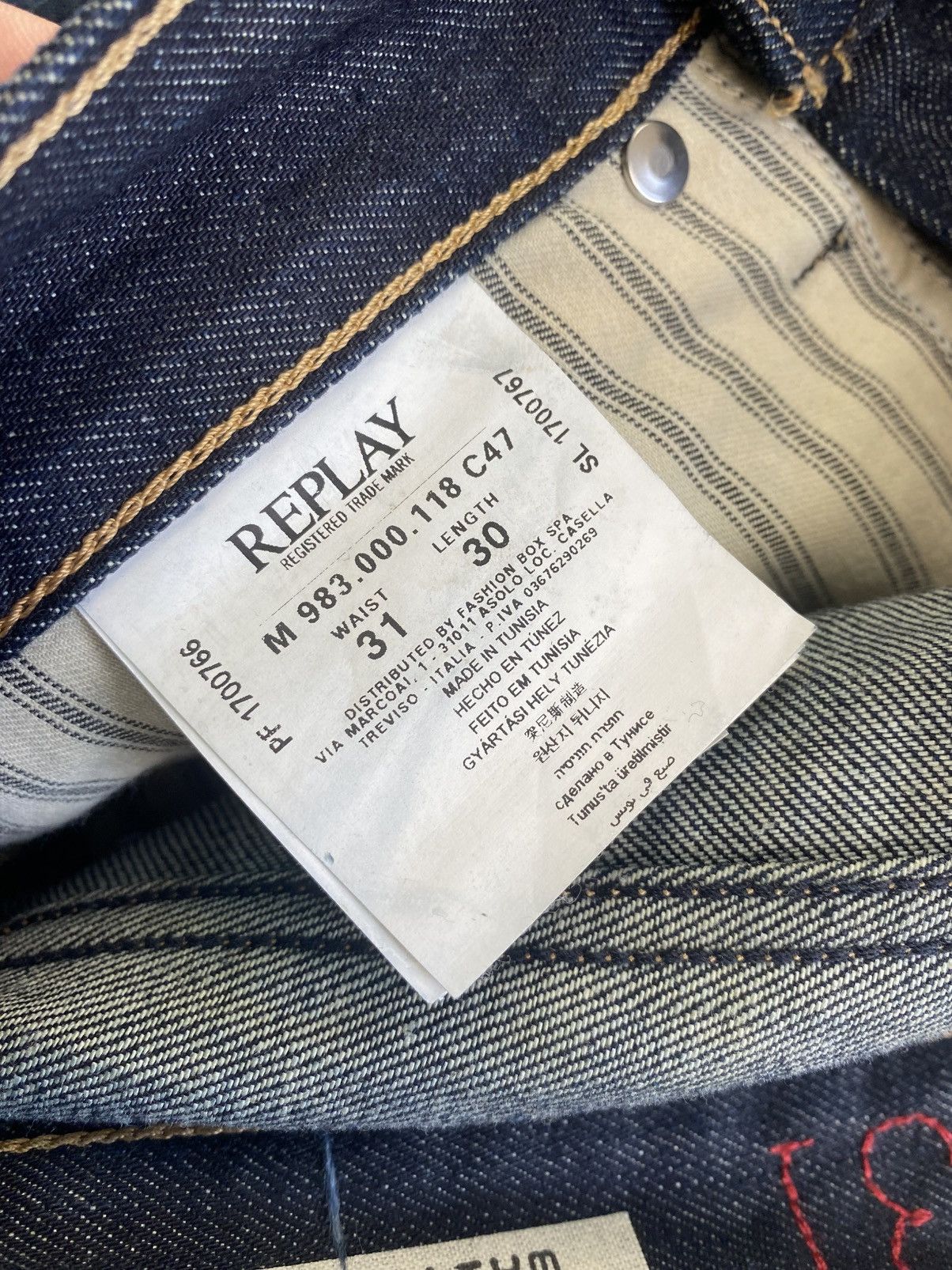 Replay Replay x FC Barcelona Dark Blue Jeans Size: W31 L30 Size US 31 - 4 Thumbnail