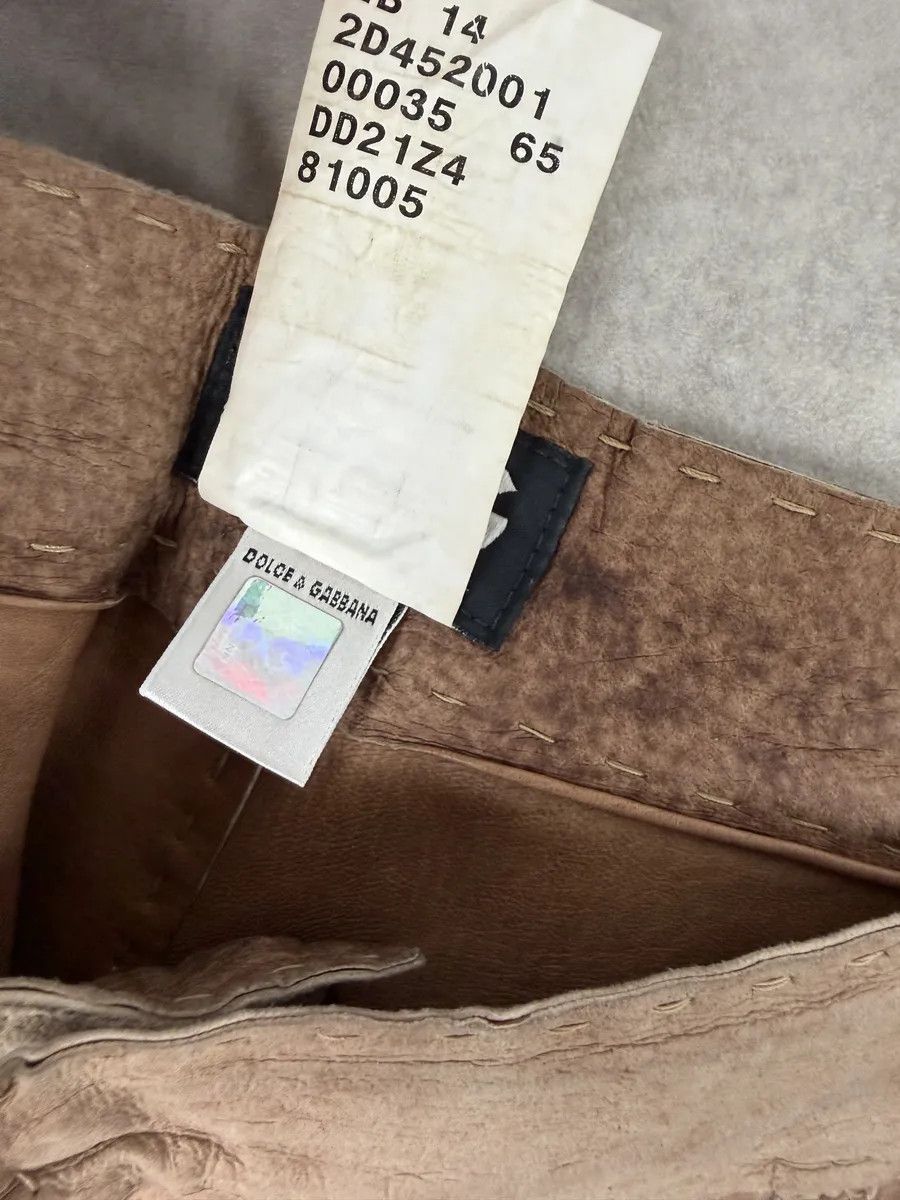 Dolce & Gabbana 2000s Dolce & Gabbana Brown Eroded Leather Pants Size US 31 - 9 Thumbnail