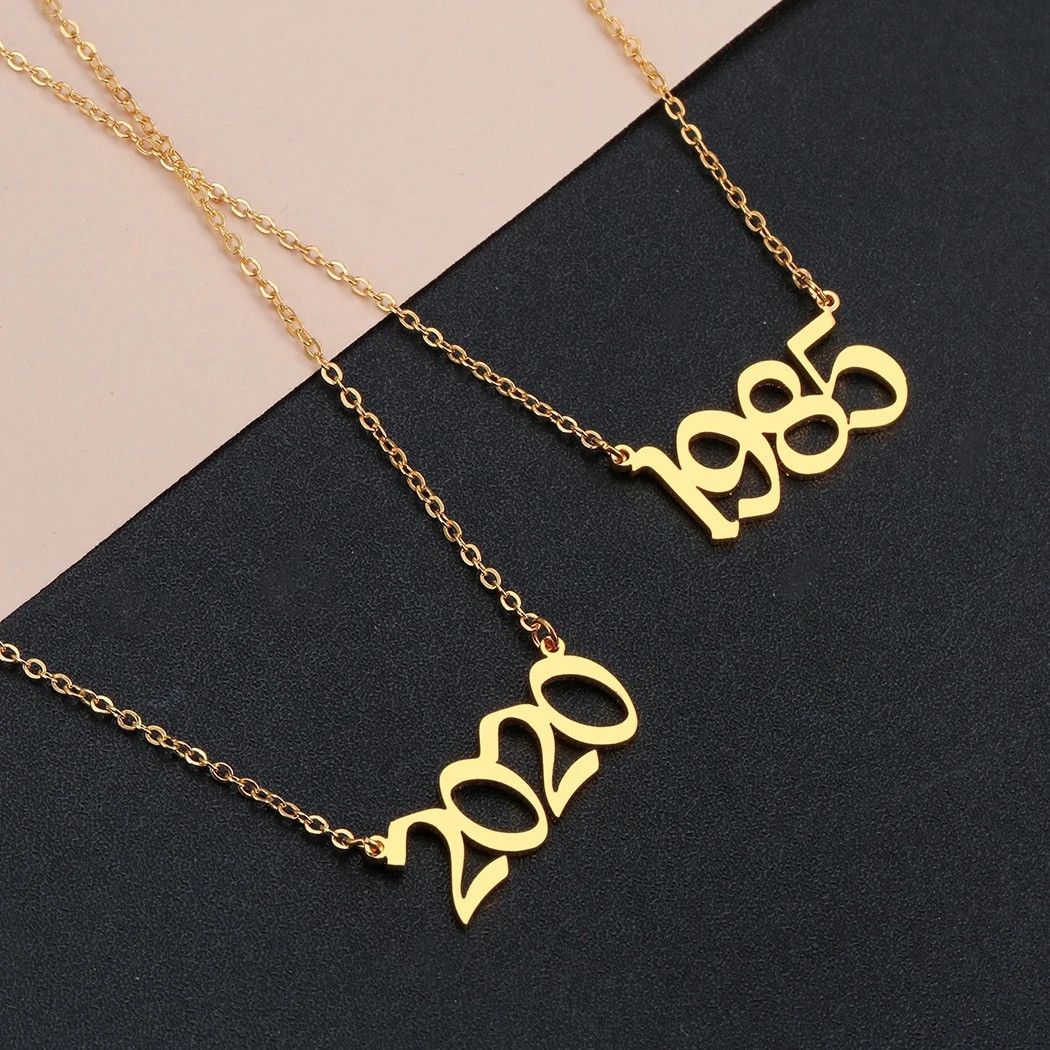 Jewelry Cxwind Stainless Steel Birth Year Necklaces For Women Men Size ONE SIZE - 2 Thumbnail