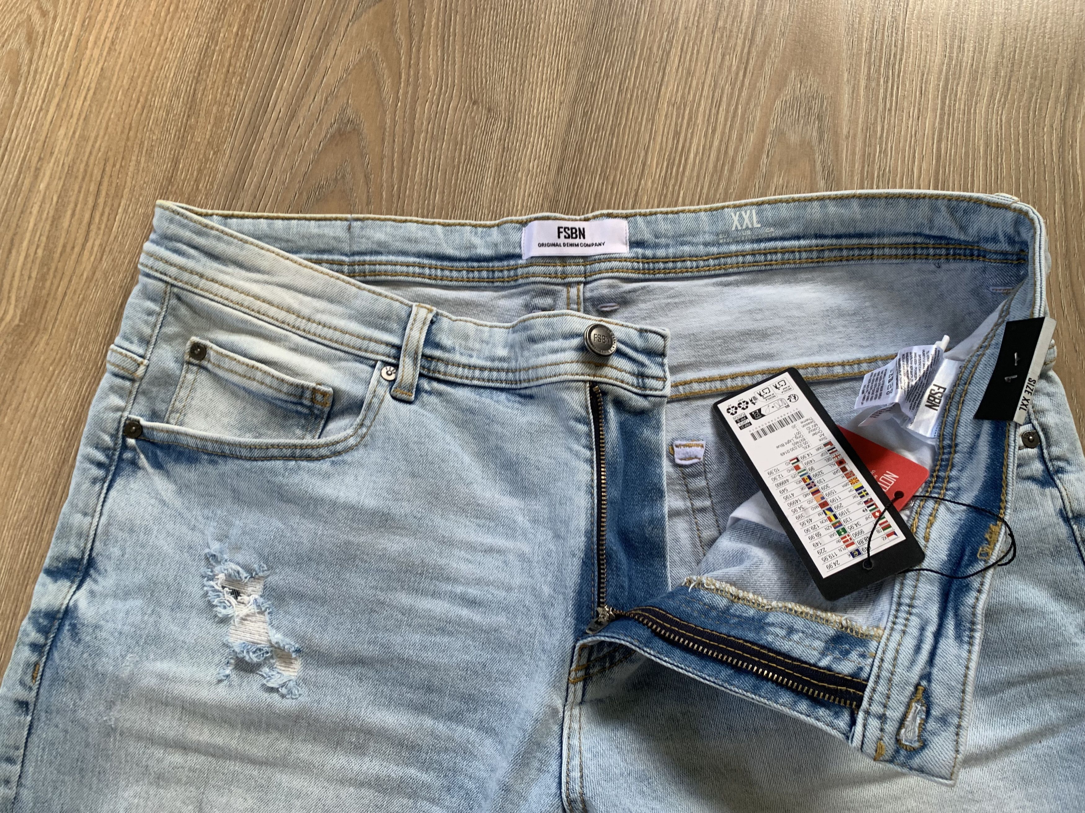 Other Fishbone Mens Slim Light Blue Distressed Denim Shorts Size US 40 / EU 56 - 6 Thumbnail