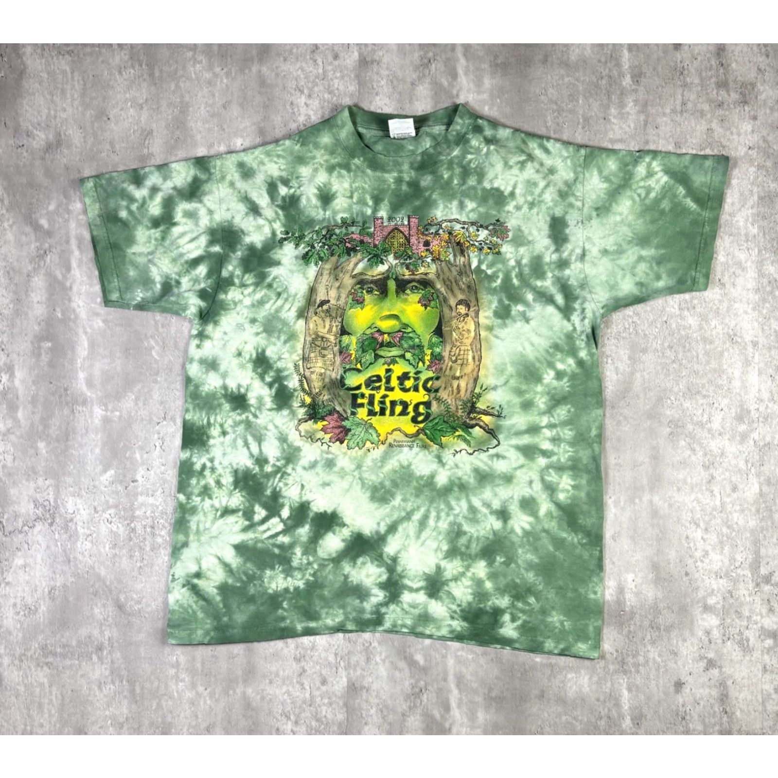 Vintage VINTAGE Celtic Fling Renaissance Fair T Shirt Green Tie Dye Adult Large 2000s Size US L / EU 52-54 / 3 - 2 Thumbnail