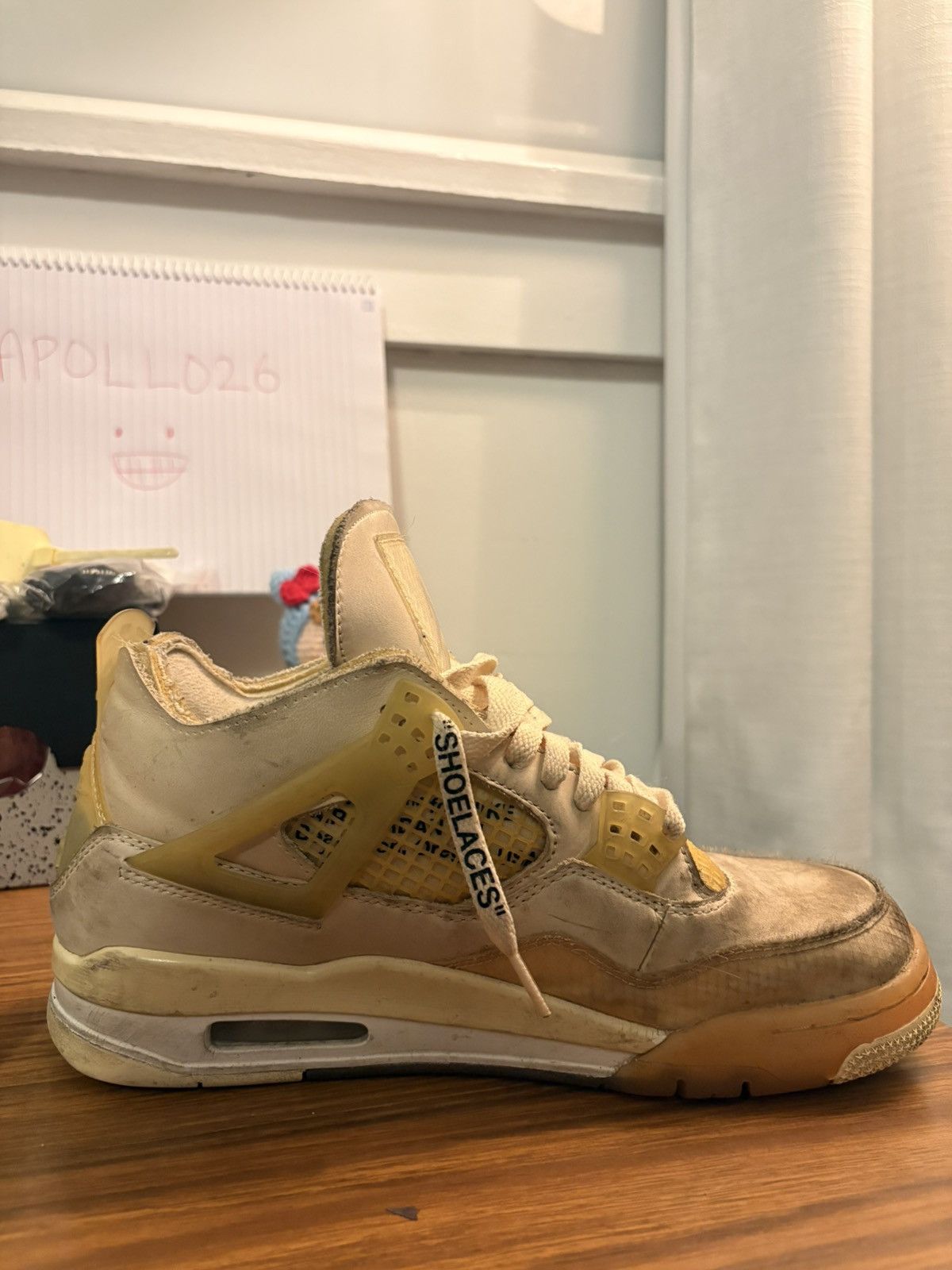 Nike × Off-White Off-White Nike Air Jordan 4 Sail US8 Size US 8 / EU 41 - 13 Thumbnail