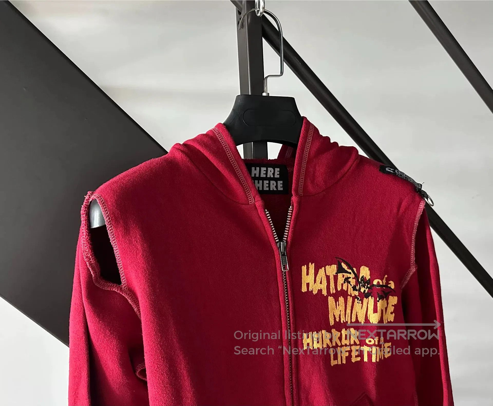 Japanese Brand Red Punk Hoodie with Bat Graphic. Size M / US 6-8 / IT 42-44 - 4 Thumbnail