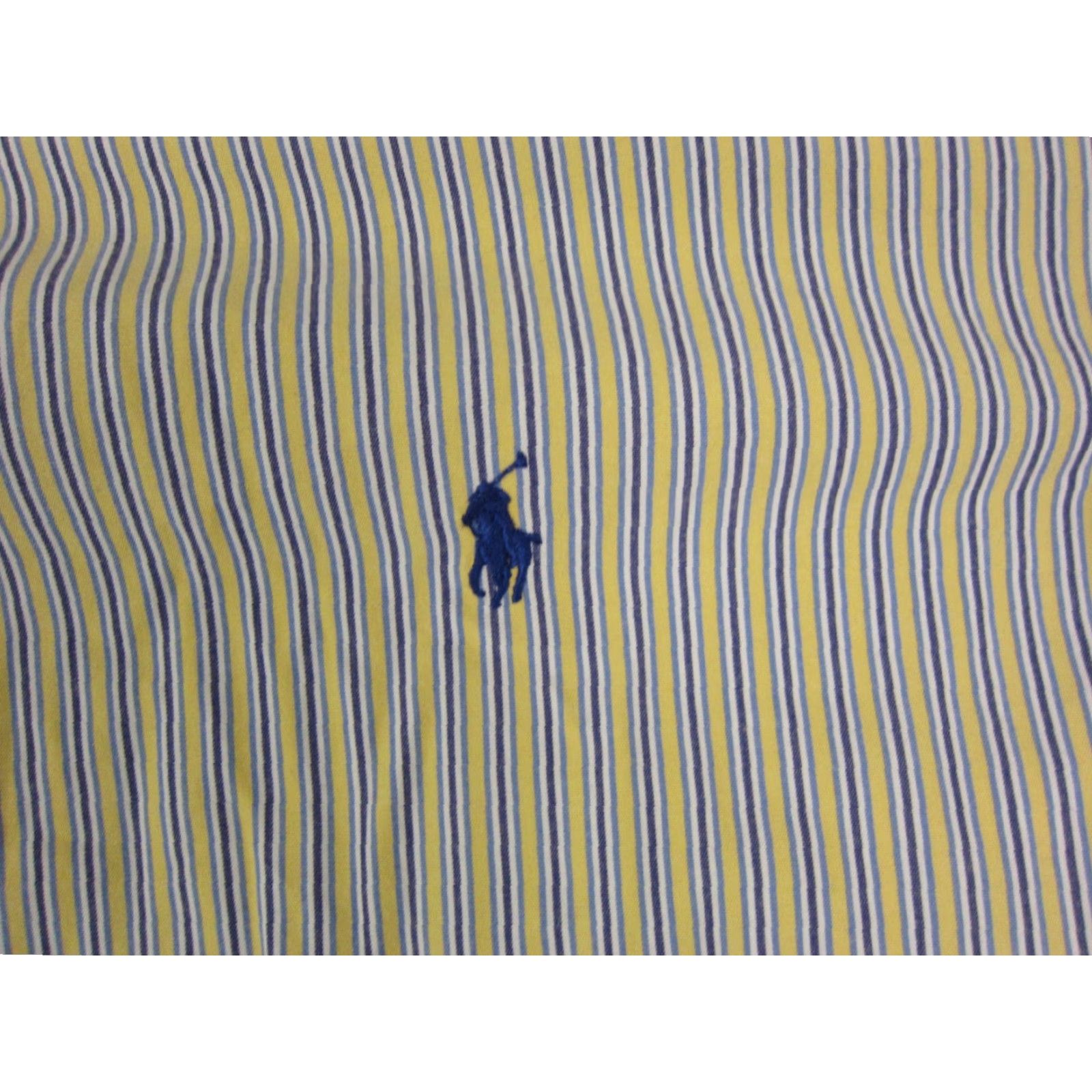 Ralph Lauren VINTAGE? No, it's Not Vintage. So: Ralph Lauren Shirt Adult XL Yellow Blue Pony Striped Button-Up Cotton Logo Pockets Classic Mens Size US XL / EU 56 / 4 - 3 Thumbnail