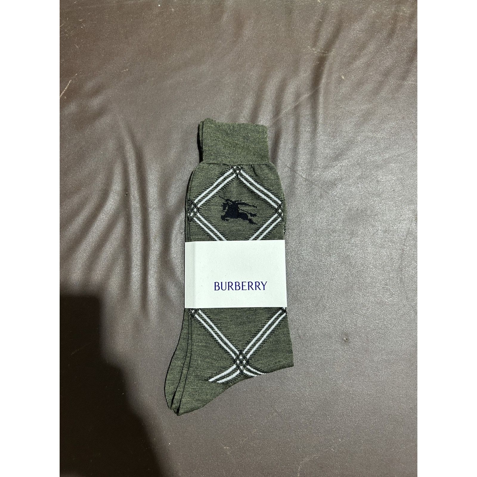 Burberry BURBERRY CHECK WOOL COTTON GREEN DRESS SOCKS SIZE LARGE NEW Size ONE SIZE - 1 Thumbnail