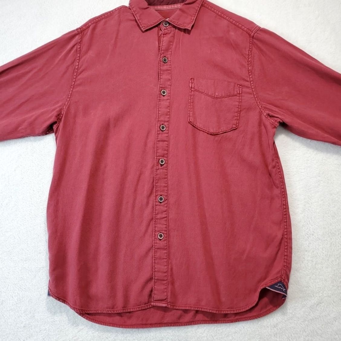 Tommy Bahama Tommy Bahama Shirt Red Long Sleeve Button-Up Solid All Seasons Pockets Casual Travel Adults M Size US M / EU 48-50 / 2 - 3 Thumbnail