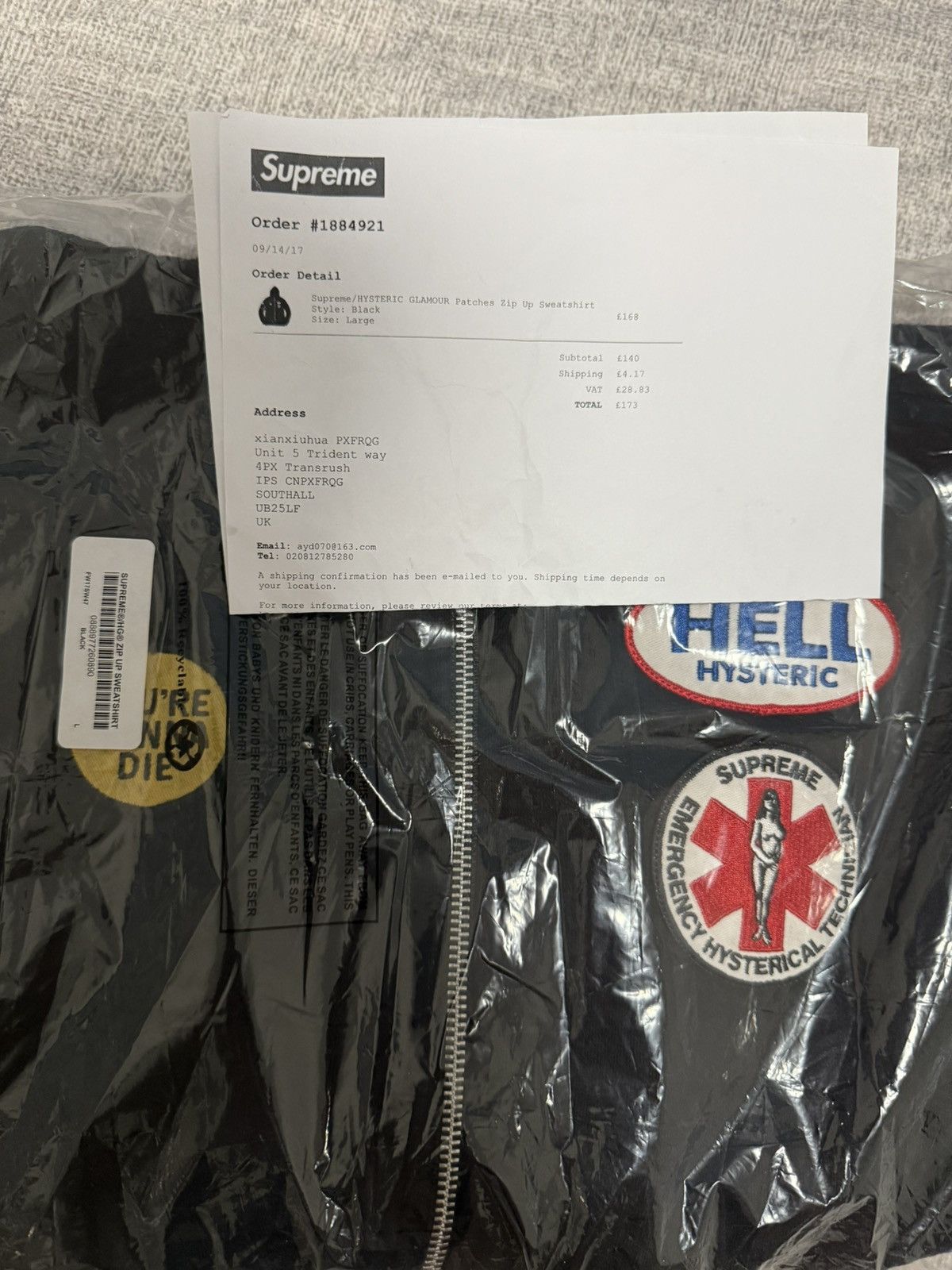 Hysteric Glamour × Supreme Supreme hysteric Glamour patches zip up