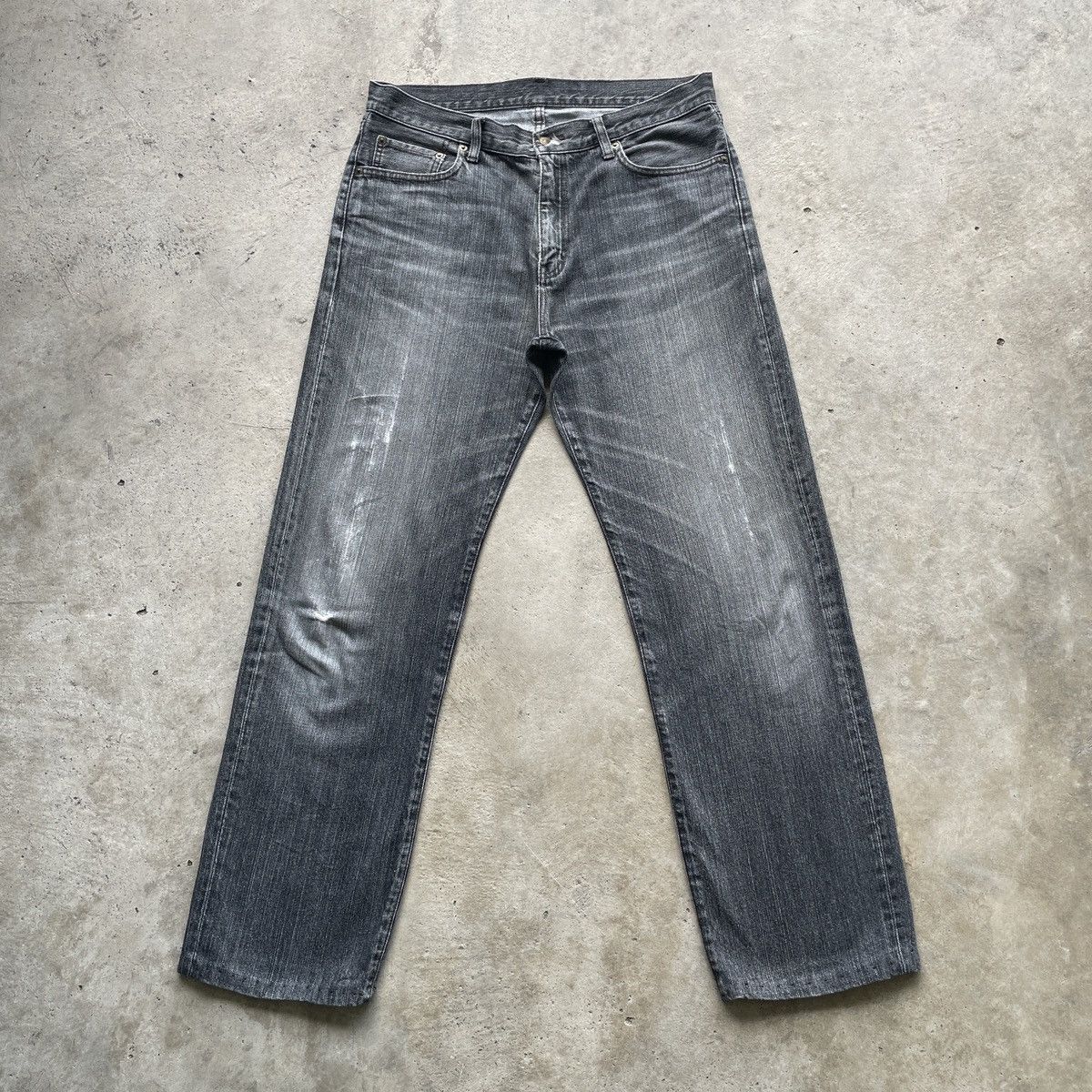 Japanese Brand × Jean × Vintage Vintage Japanese Black Faded Denim Jeans Pants W33x30.5 Size US 33 - 1 Thumbnail
