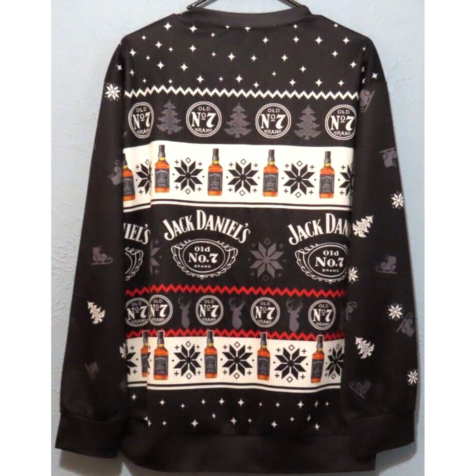 Vintage Jack Daniels Old No. 7 Shirt Christmas Mens Large Long Sleeve Graphic Print Crew Neck Black Size US L / EU 52-54 / 3 - 5 Thumbnail