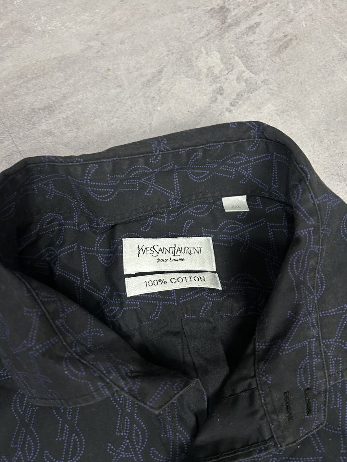 Yves Saint Laurent Vintage Yves Saint Laurent YSL Shirt Button Up Monogram Loho Size US XXL / EU 58 / 5 - 9 Thumbnail