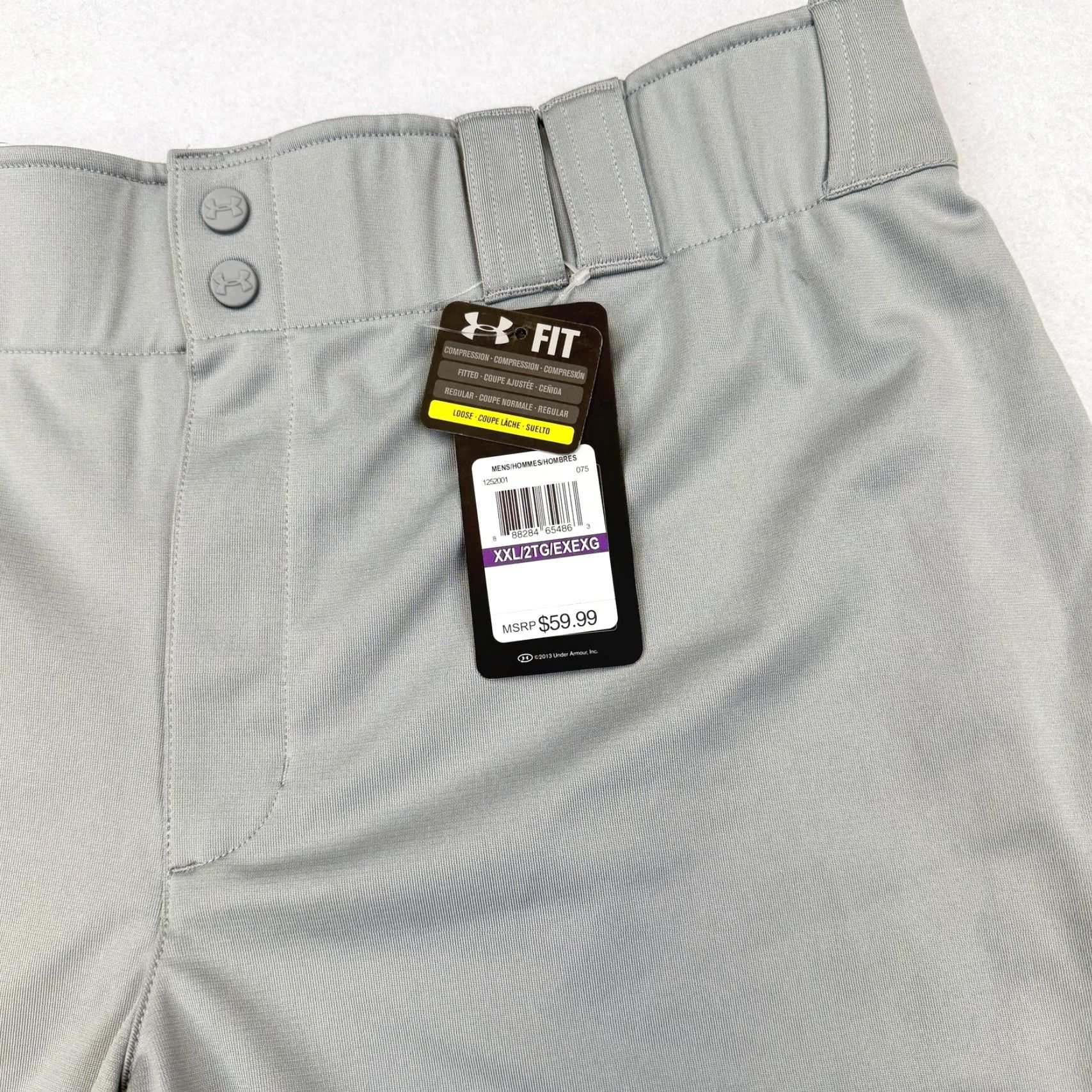 Under Armour Under Armour Pants Mens 2XL Gray HeatGear Baseball Relaxed Fit Stretch Athletic Pants Size US 39 - 3 Thumbnail