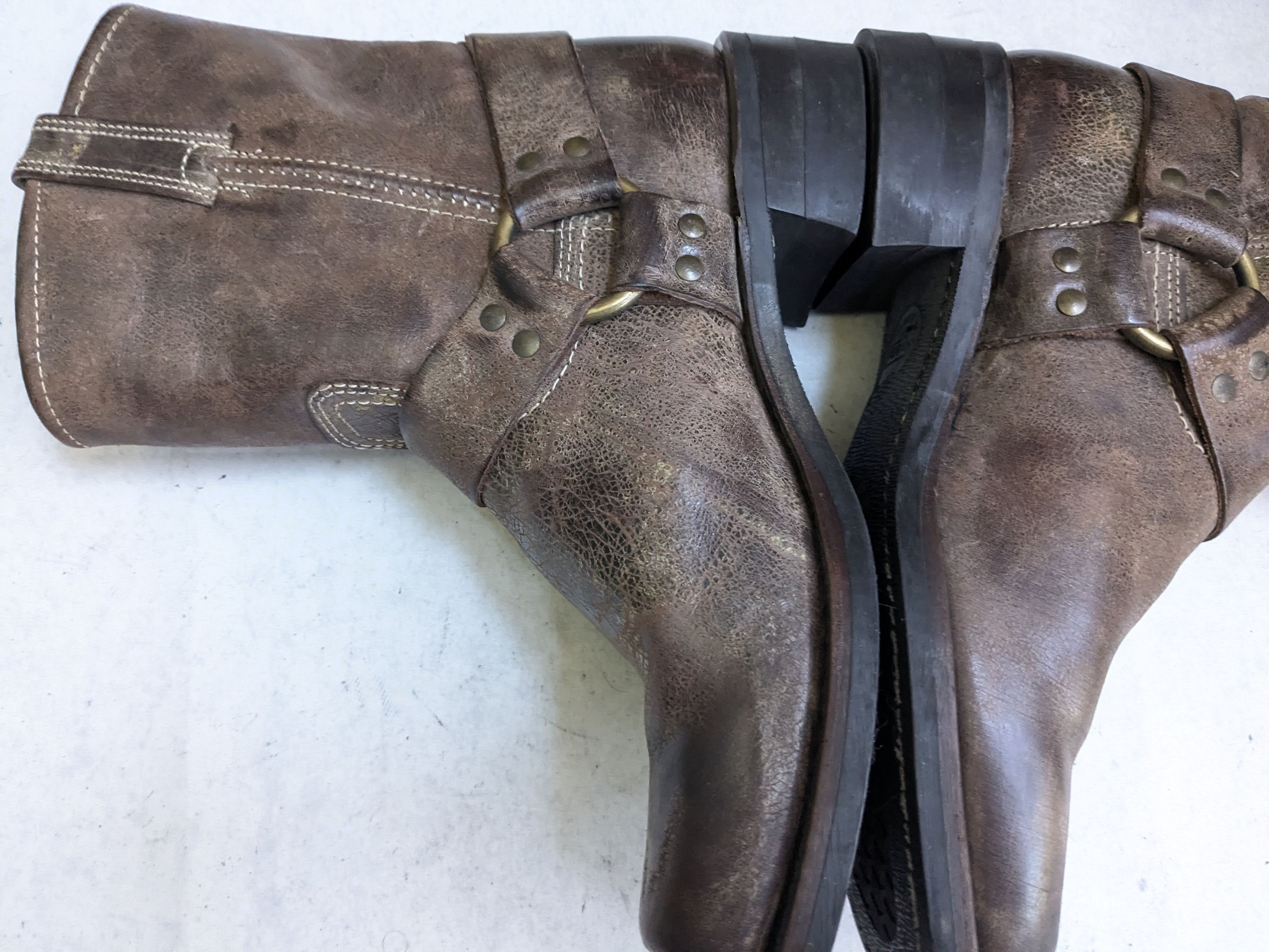 Frye Frye Harness Boots Brown 9.5 M Leather Size US 9.5 / EU 42-43 - 10 Thumbnail