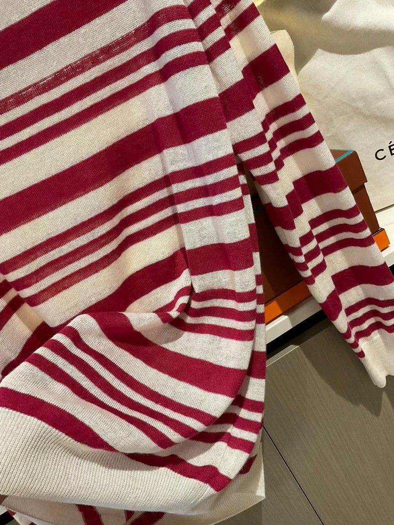 Loro Piana LORO PIANA Silk linen knit jacket with stripes Size M / US 6-8 / IT 42-44 - 4 Thumbnail
