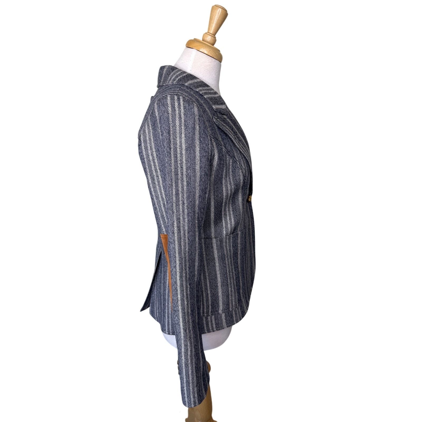SMYTHE SMYTHE Duchess Tweed Wool Striped Single Button Blazer Size M / US 6-8 / IT 42-44 - 10 Thumbnail