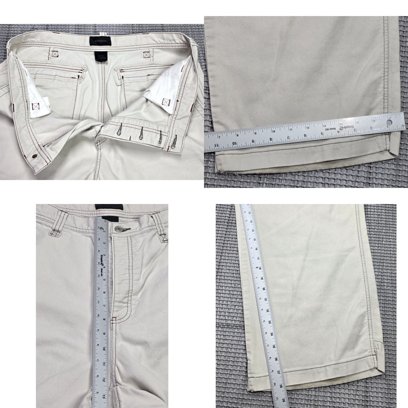 Express VINTAGE Express 38x30 Tan Canvas Cargo Pants Wide-Leg 90s Mens JNCO Express Baggy Carpentry style Cargo Pocket Cotton 38 in Inseam 30 in Size US 38 / EU 54 - 9 Thumbnail