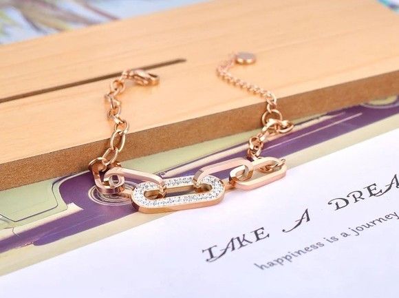 Other Stainless Steel CZ Crystal Chain Bracelet (G) Size ONE SIZE - 3 Thumbnail
