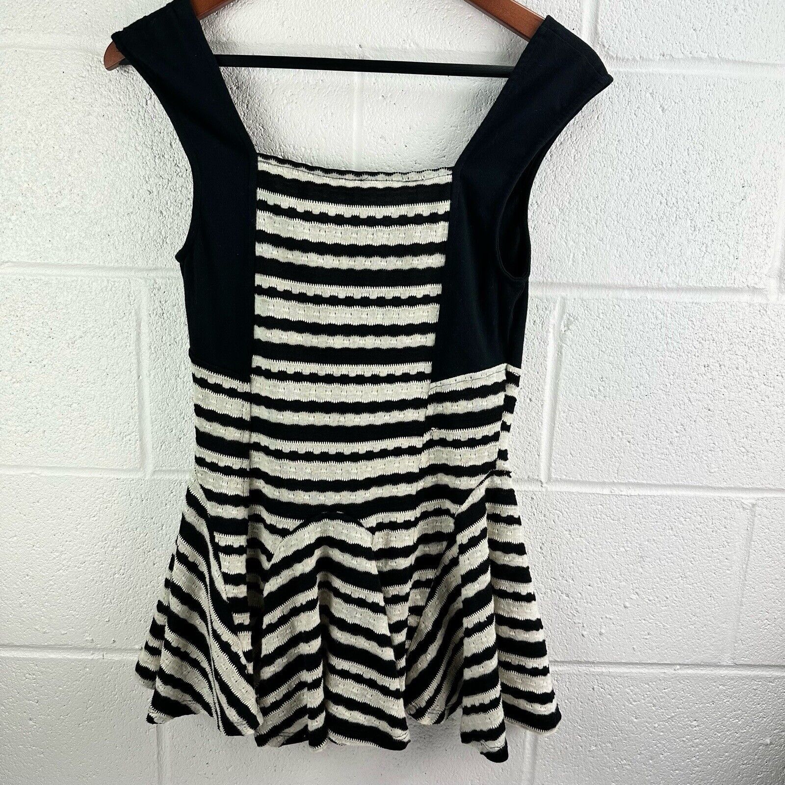 Free People Free People Sedwick Striped Peplum Top Sleeveless Knit Sz S Size S / US 4 / IT 40 - 3 Thumbnail