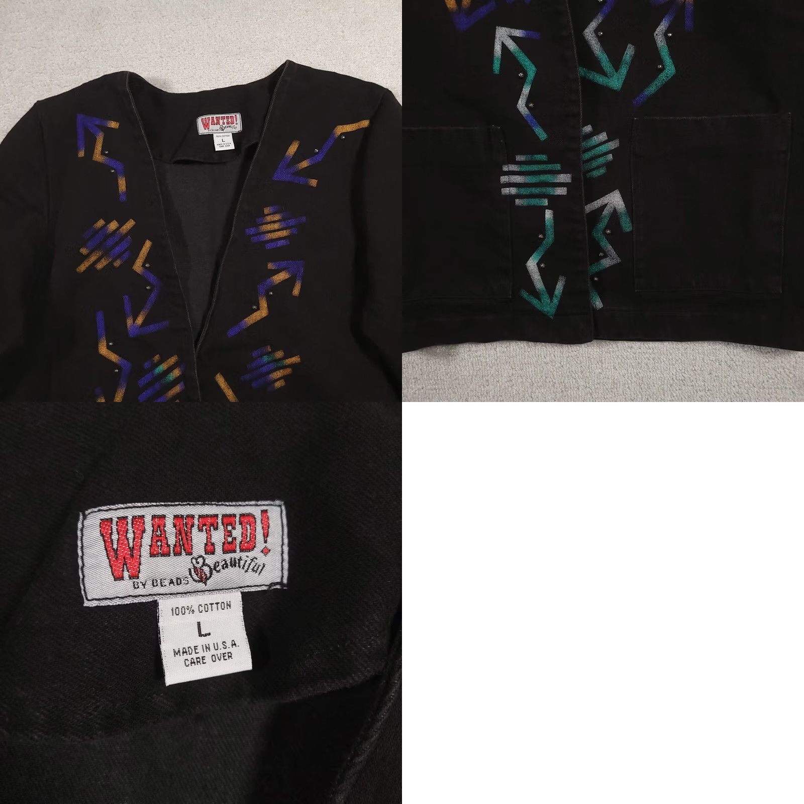 Vintage VINTAGE Wanted by Beads Western Blazer Jacket Aztec Print L Size L / US 10 / IT 46 - 8 Thumbnail
