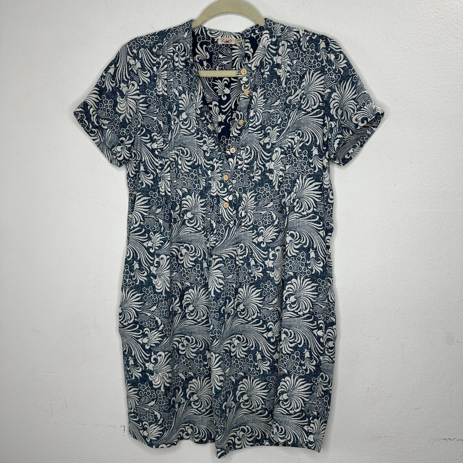Faherty Faherty Hawaiian Print Gemina Tunic Dress VNeck Short Sleeve Size XS / US 0-2 / IT 36-38 - 1 Thumbnail