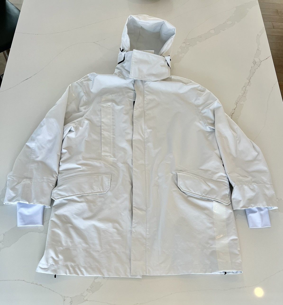New Raf Simons X TEMPLA White Oversized Parka Jacket L