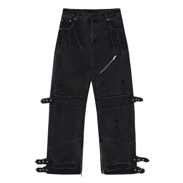 VIBE Black Ripped Stacked Baggy Pants Size US 34 / EU 50 - 6 Thumbnail