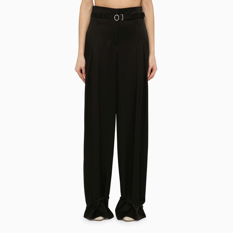 image of Jil Sander Black Tailored Trousers With Belt, Women's (Size 26)