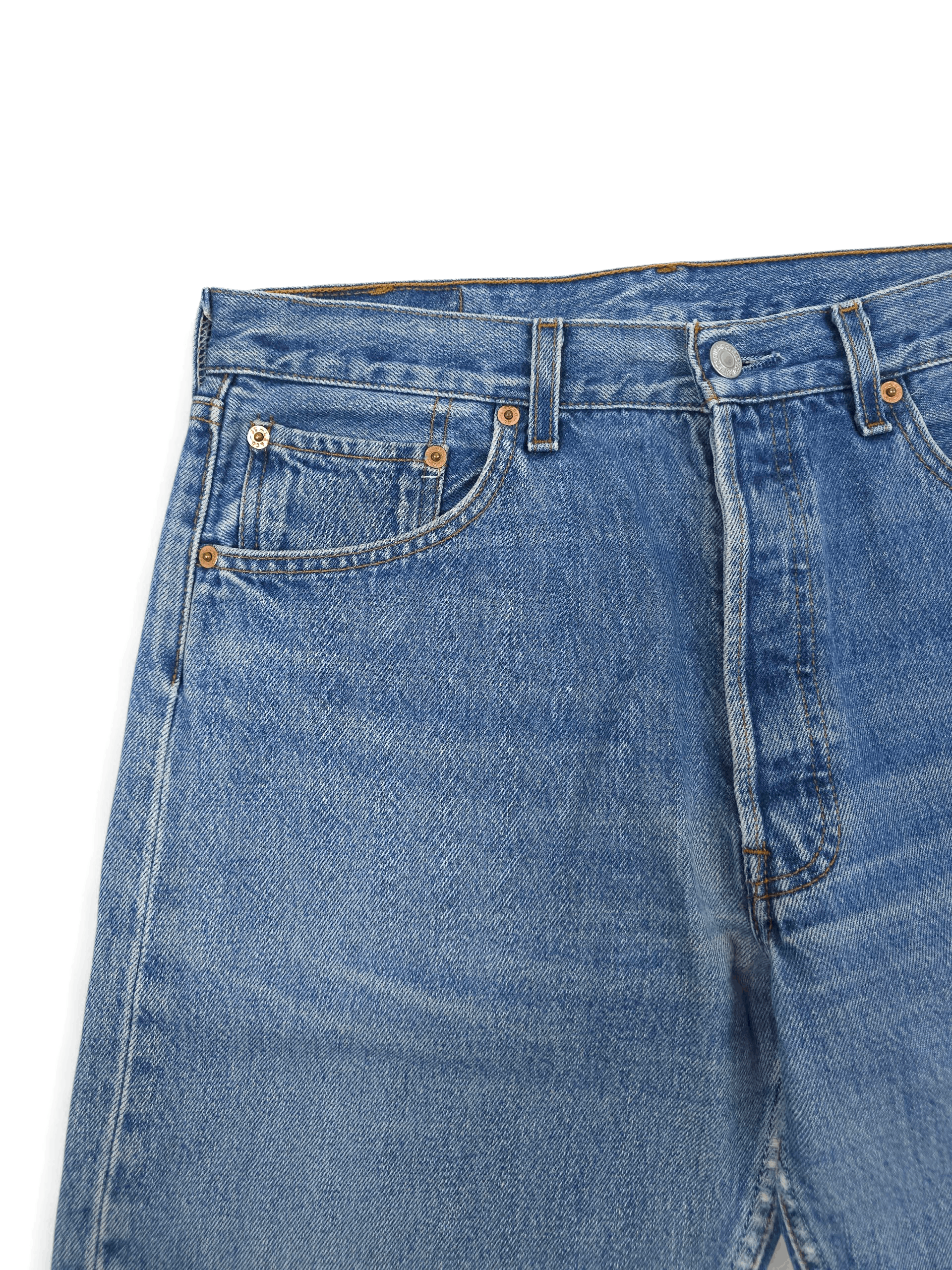 Levi's 💎 33/32 90's Levi's 501 Straight Regular Washed Jeans Y2K Size US 33 - 3 Thumbnail