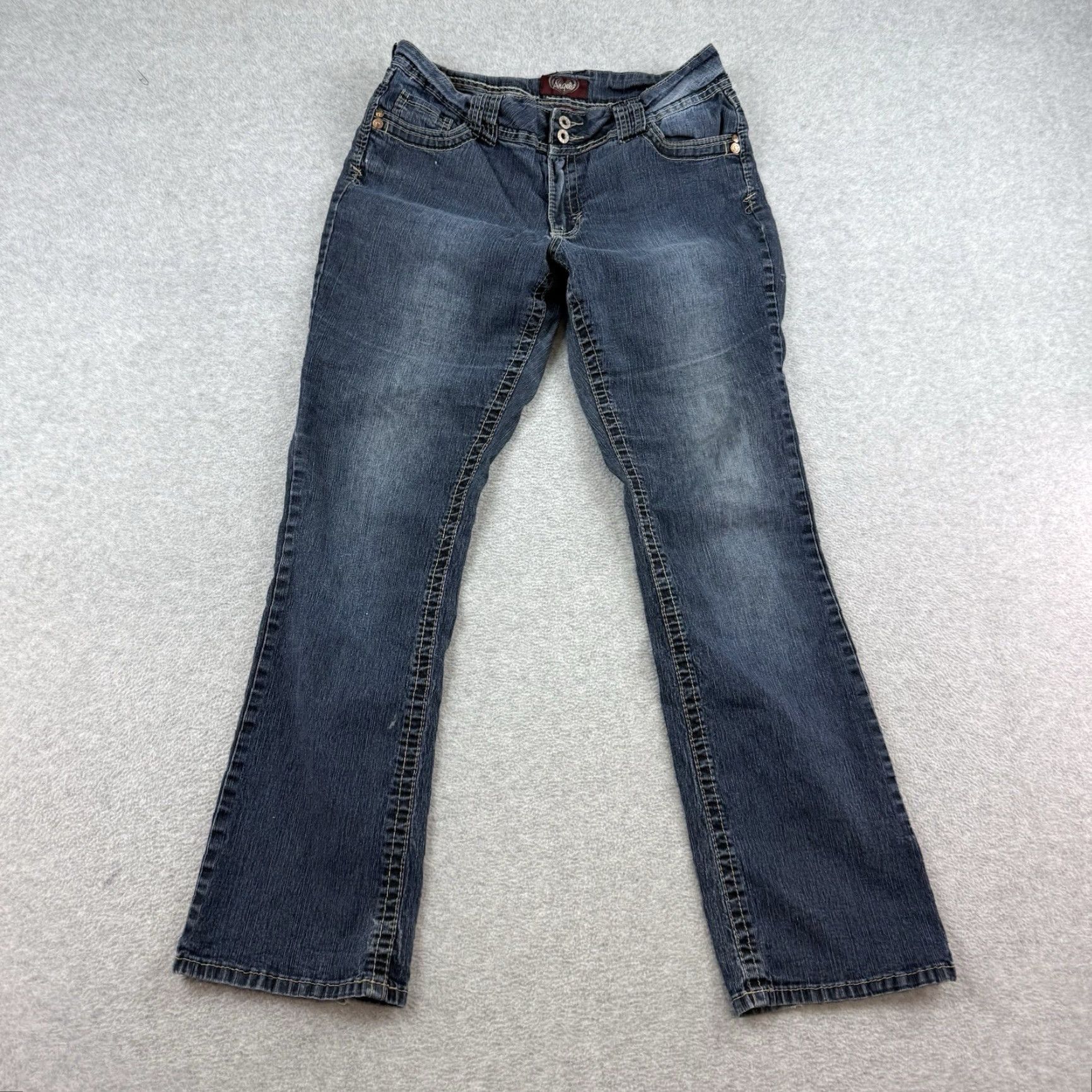 Vintage Angels Jeans Women Size 12 Blue Bootcut Denim Pants Stretch Boot Flared Y2k 00s Jeans Womens Boys Girls Mens Size 24" / US 00 / IT 34 - 4 Thumbnail