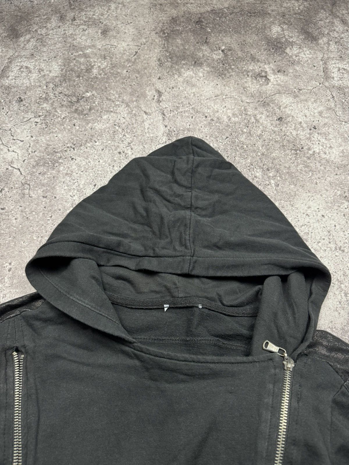 Japanese Brand VTG DISTRESSED RICK OWENS STYLE AVANT GARDE ZIP HOODIE JAPAN Size US XS / EU 42 / 0 - 6 Thumbnail