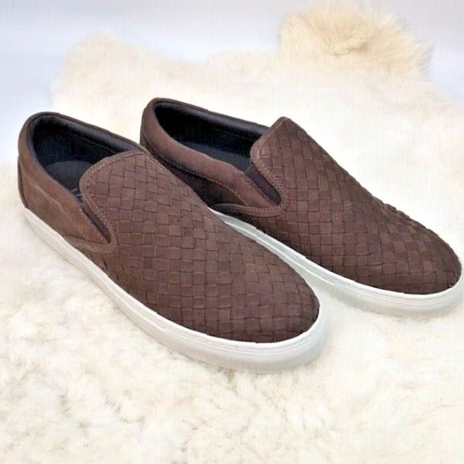 J/Slides VINTAGE JSlides Men's Dawson Casual Slip-On Shoe Brown Leather 10M US Breathable Cushioned Size US 10 / EU 43 - 2 Thumbnail