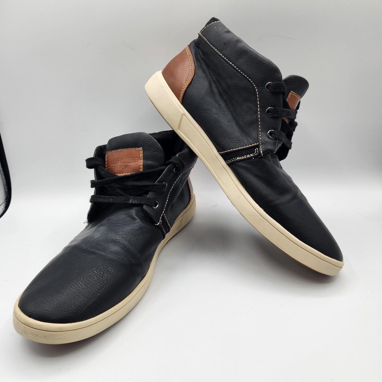 Steve Madden Steve Madden Kobe Black Brown Leather Shoes Size 10 Size US 10 / EU 43 - 1 Thumbnail