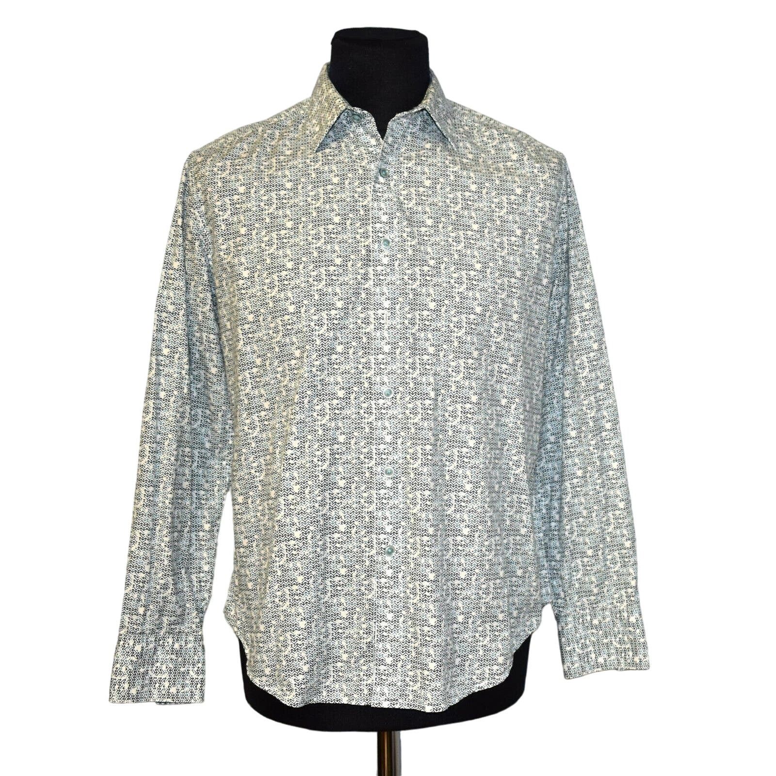 Robert Graham ROBERT GRAHAM White Zig Zag Print Classic Fit Shirt Size M Size US M / EU 48-50 / 2 - 1 Thumbnail