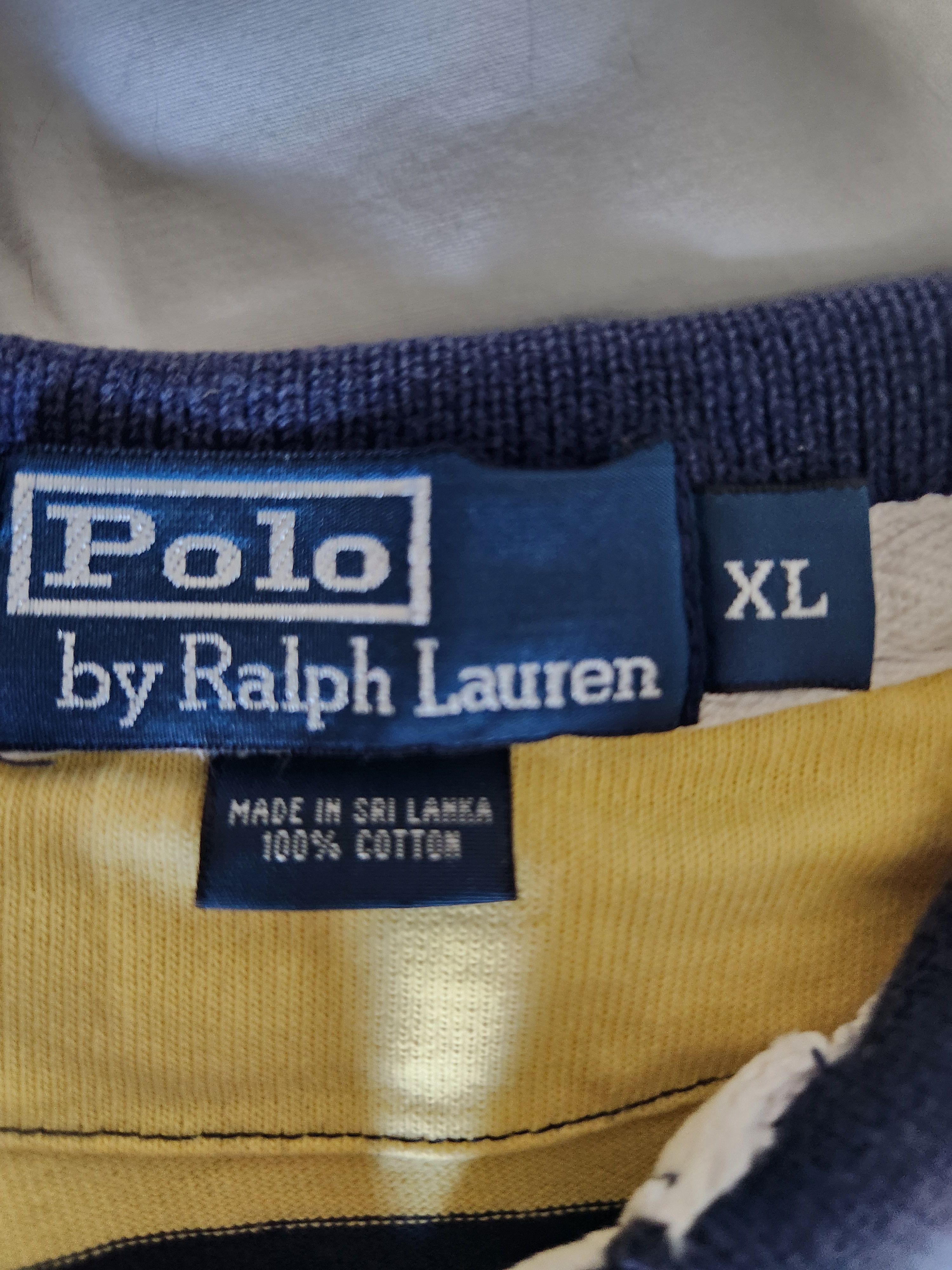 Polo Ralph Lauren Polo Ralph Lauren Navy Yellow Rugby Polo Shirt XL Size US XL / EU 56 / 4 - 3 Thumbnail