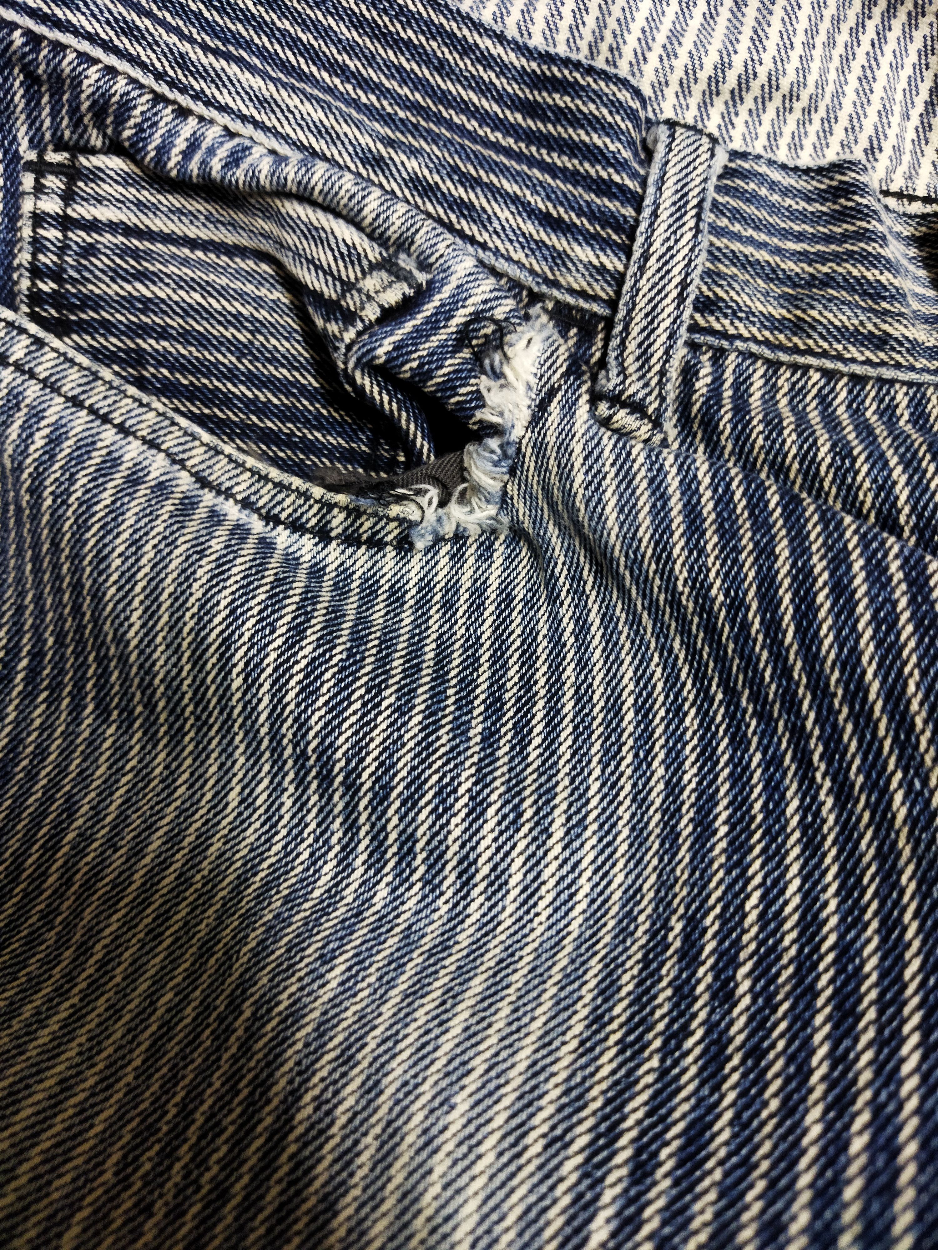 If Six Was Nine × Japanese Brand Flare Rupert The Difference Patchworked Hickory Pants Size US 28 / EU 44 - 5 Thumbnail