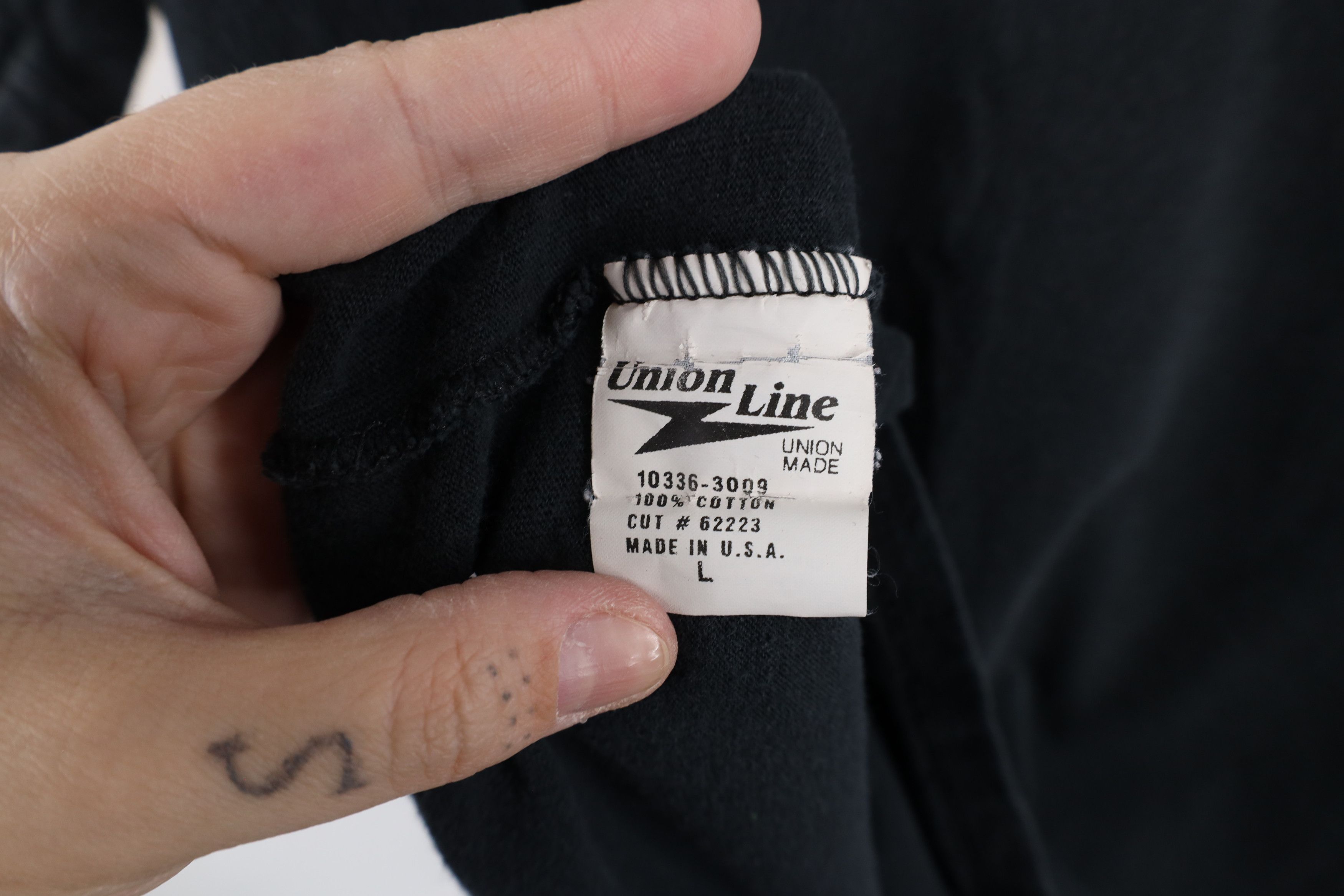 Vintage Vintage 90s 744 Union Carpenters and Joiners T-Shirt Black Size US XL / EU 56 / 4 - 7 Thumbnail