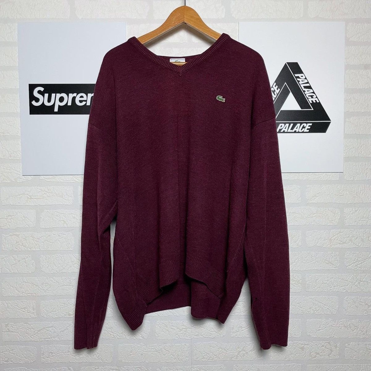 Lacoste Crazy Baggy Sweater Lacoste Hype Oldmany Y2K Size US XXL / EU 58 / 5 - 1 Thumbnail