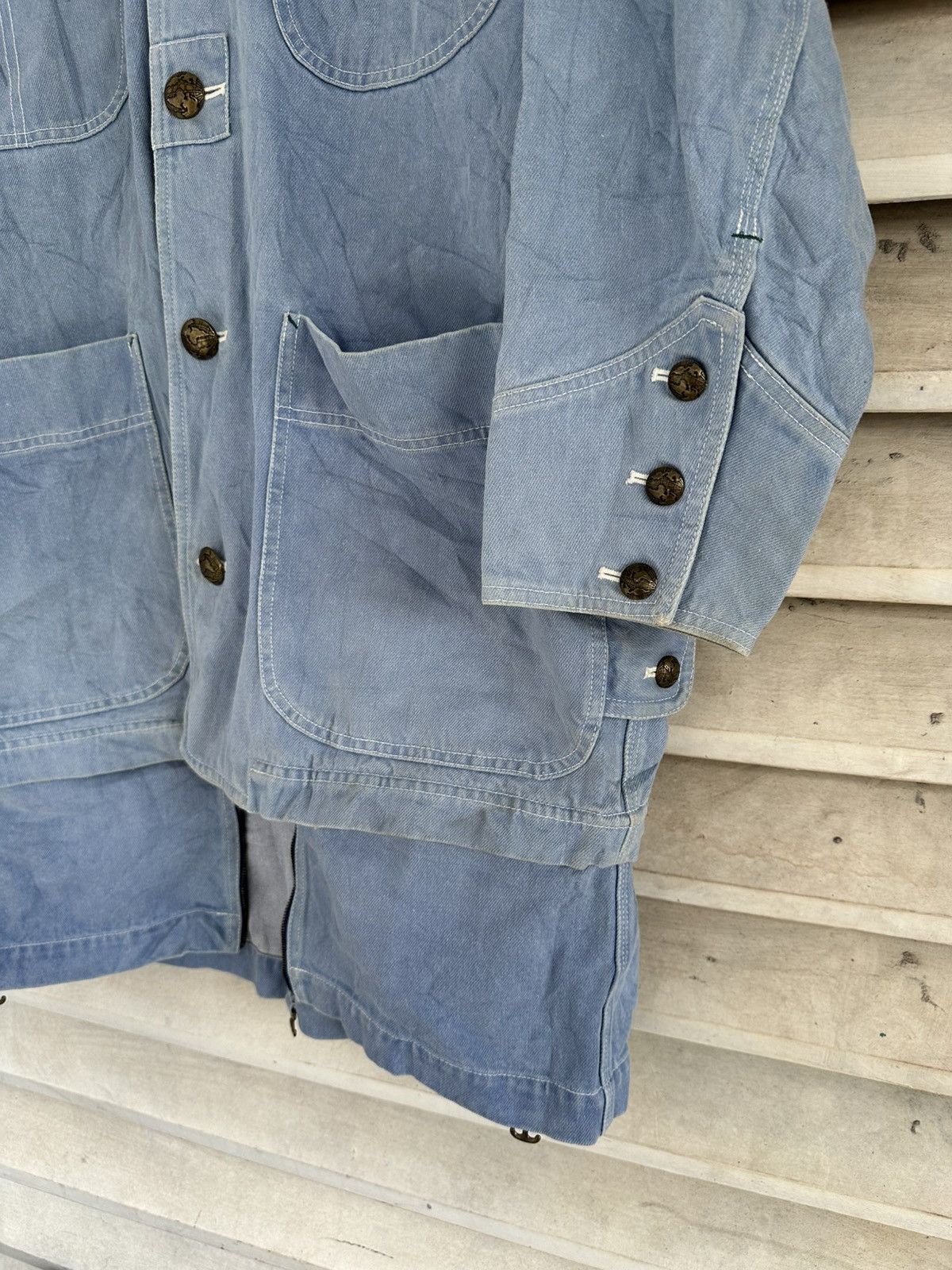 Hai Sporting Gear × Issey Miyake 1990 - Hai Sporting Gear Denim Cargo Jacket (Issey Miyake) Size US XL / EU 56 / 4 - 7 Thumbnail