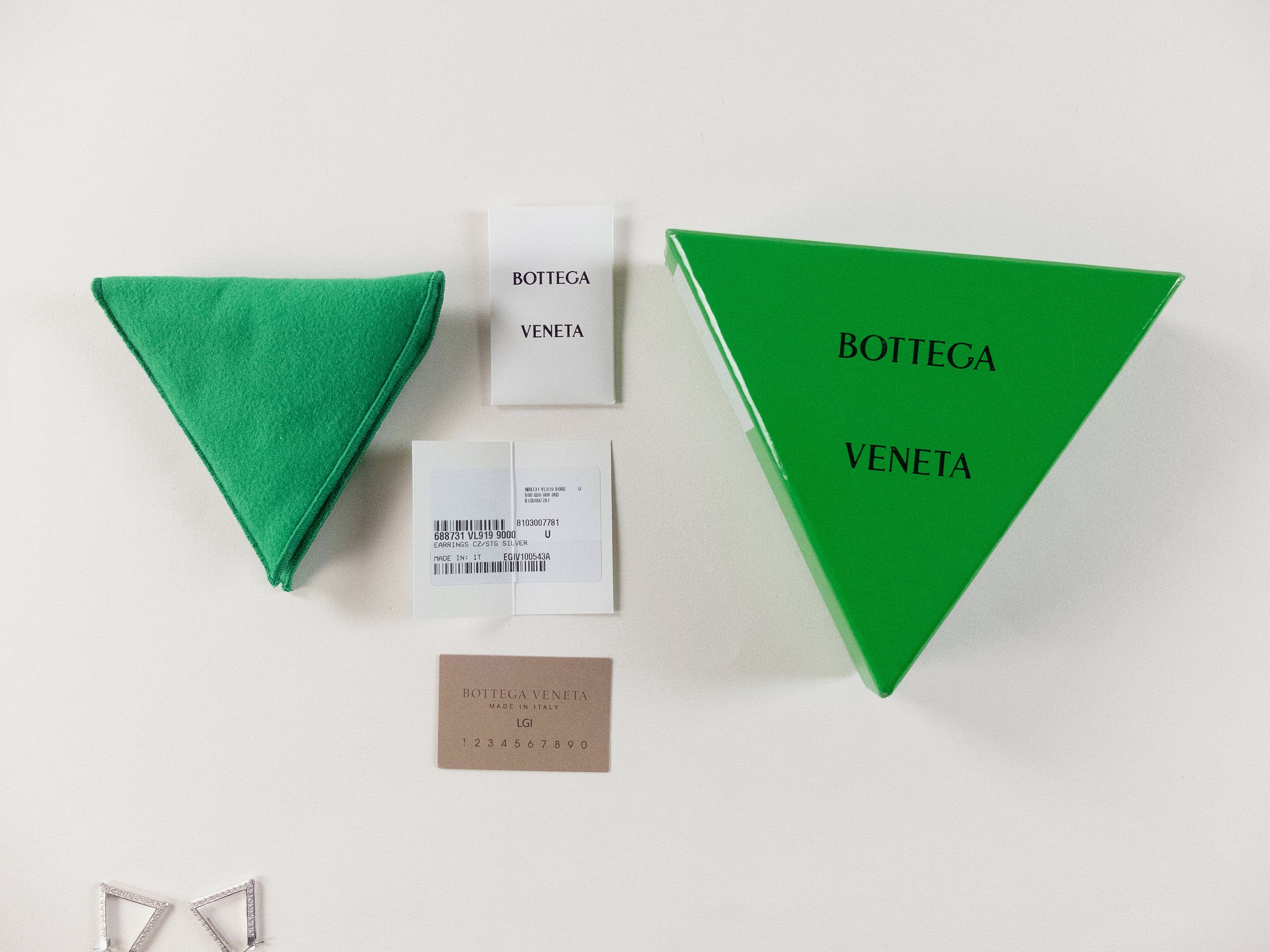 Bottega Veneta BOTTEGA VENETA Triangle Sterling silver earrings w crystals Size ONE SIZE - 8 Thumbnail