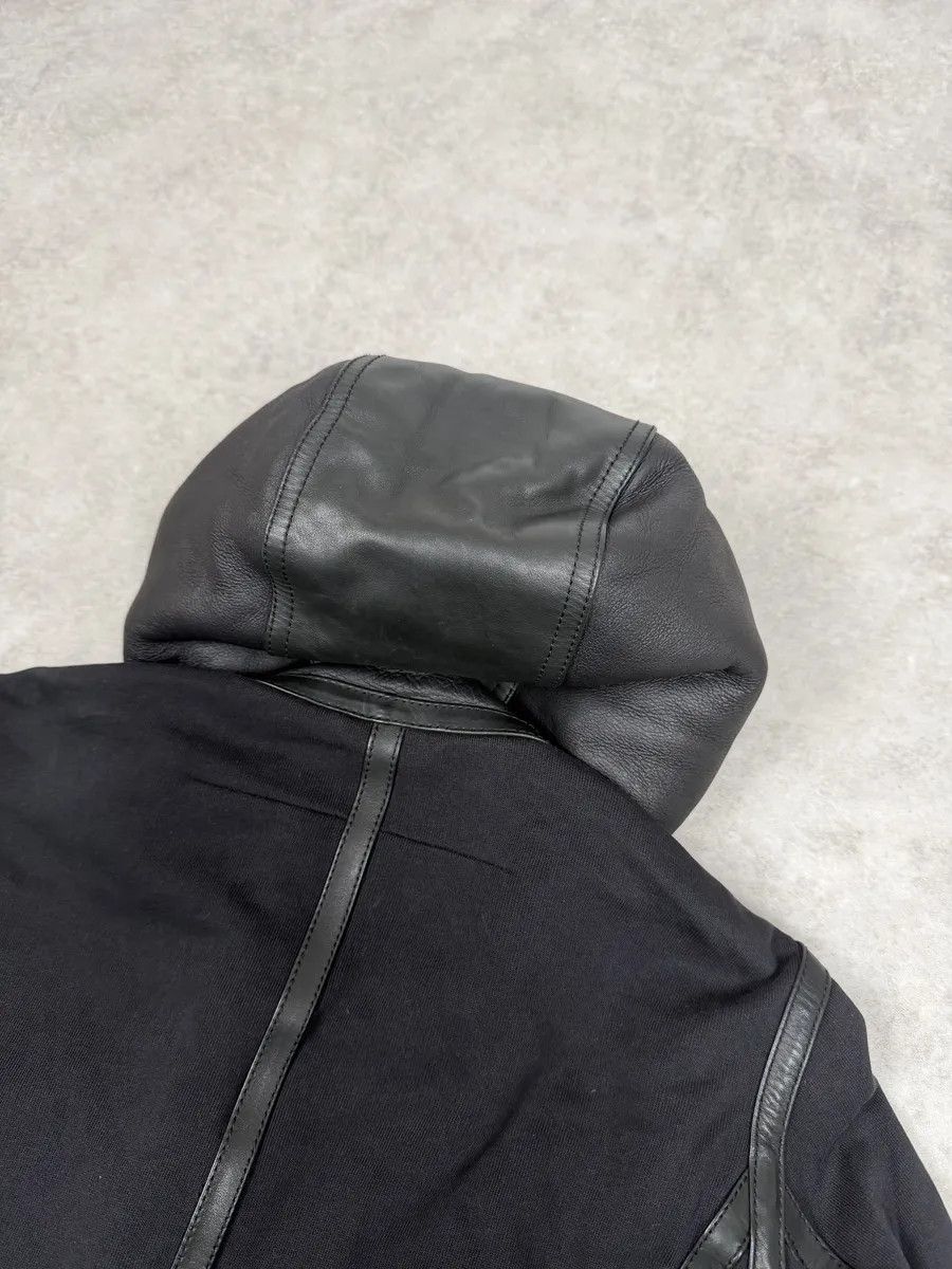 Givenchy AW2014 Givenchy Black Leather Shearling Hooded Jacket by Riccardo Tisci Size US S / EU 44-46 / 1 - 7 Thumbnail
