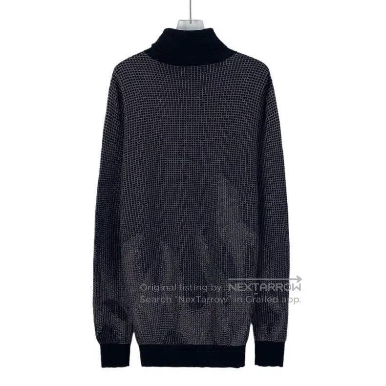 Hermes Hermes Gray Check Wool High Neck Long Sleeve Knit Sweater Size US L / EU 52-54 / 3 - 2 Thumbnail