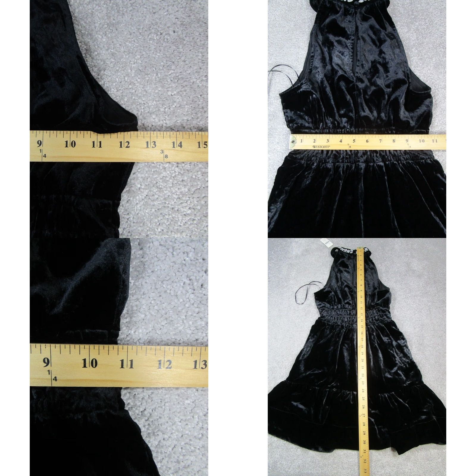 Anthropologie VINTAGE Anthropologie Velvet Dress Womens Petite 00 Black Sleeveless Formal Party Wedding A-Line 2020s Womens Size XXS / US 00 / IT 34 - 8 Thumbnail