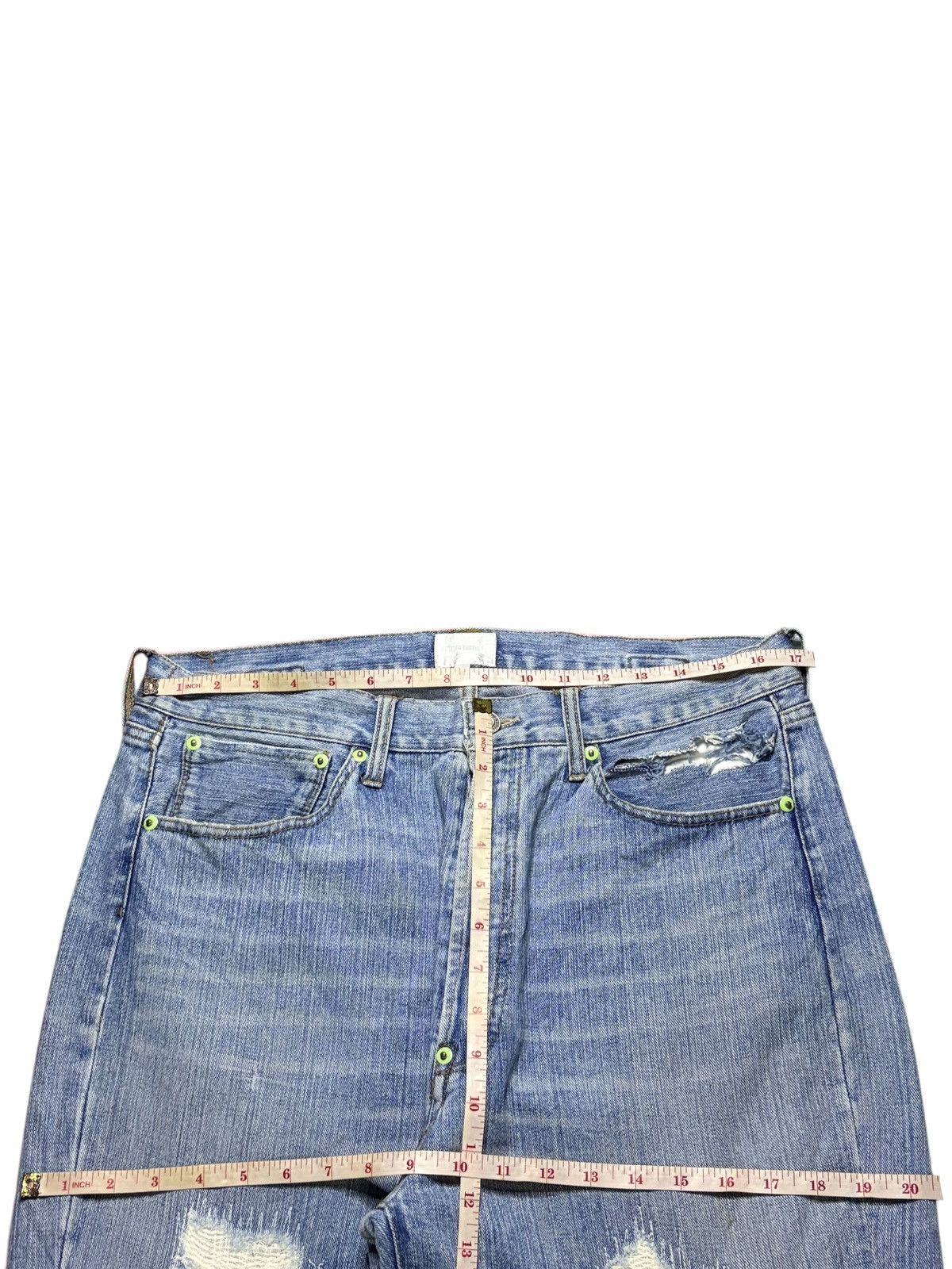 Japanese Brand Vintage Japanese Brand Blue Wash Sashiko Rip Bootcut Jean Size US 34 / EU 50 - 11 Thumbnail