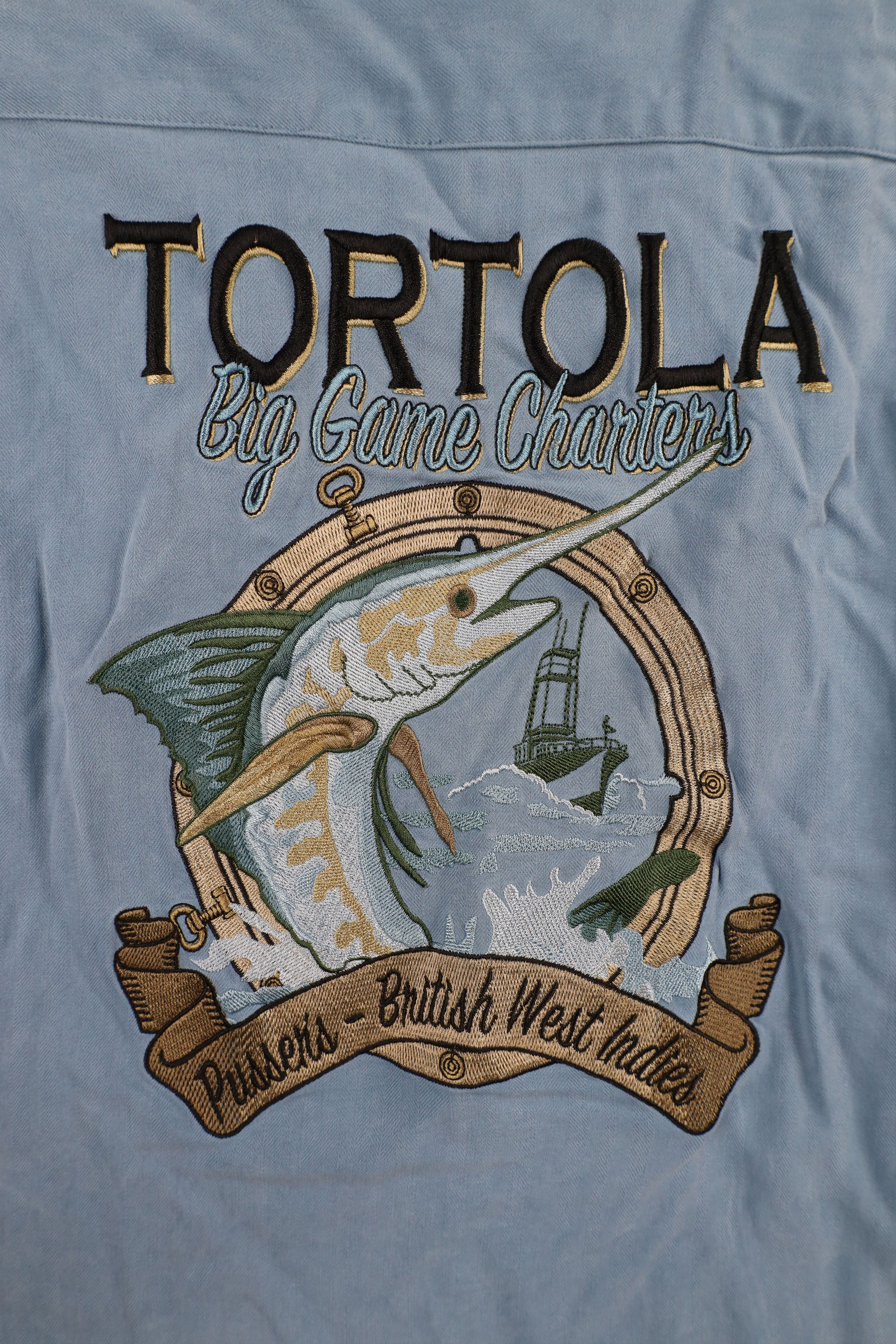 Vintage Vintage 90s Herringbone Big Game Charters Fish Button Shirt Size US M / EU 48-50 / 2 - 9 Thumbnail