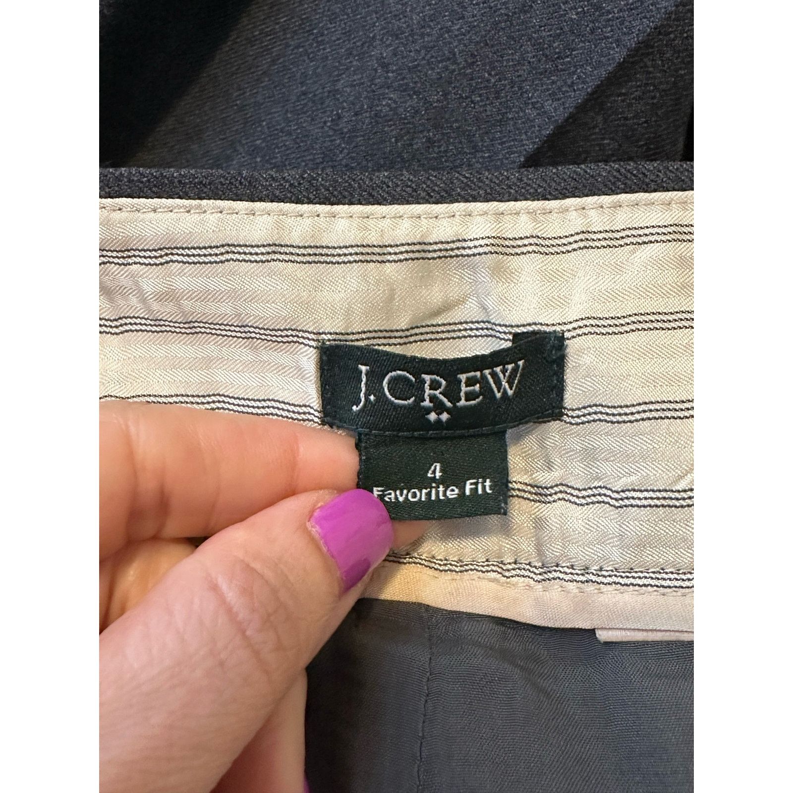 J.Crew J. Crew dark gray favorite fit wide legs pants size 4 Size 27" / US 4 / IT 40 - 3 Thumbnail